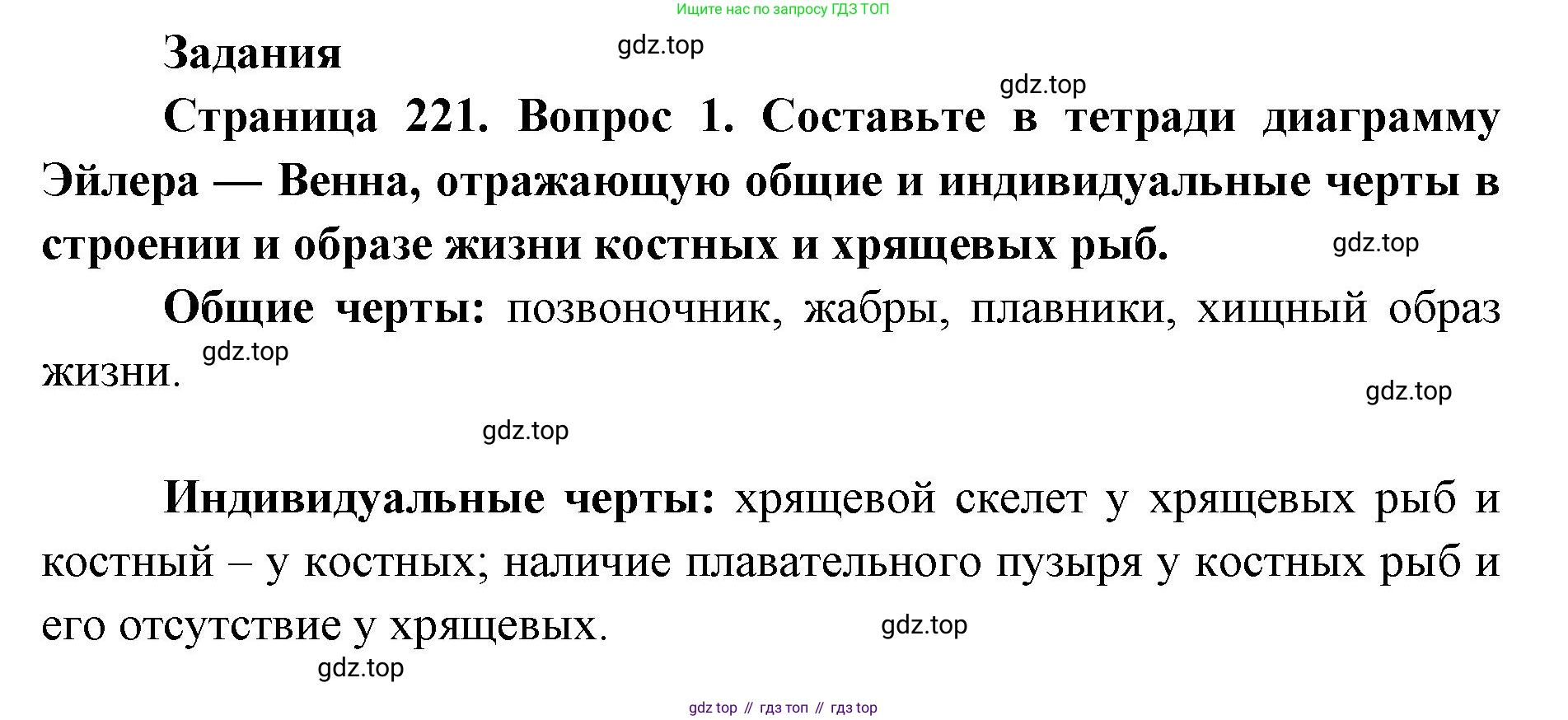 ГДЗ Биология, 8 класс Учебник, авторы: Латюшин Виталий Викторович, Шапкин Владимир Алексеевич, Озерова Жанна Анатольевна, издательство Просвещение, Москва, 2021, белого цвета, страница 221, номер 1, Решение