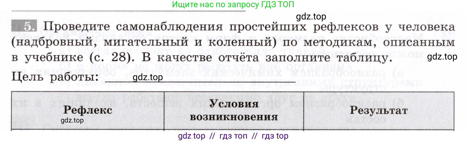 Биология, 8 класс рабочая тетрадь, авторы: Пасечник Владимир Васильевич, Швецов Глеб Геннадьевич, издательство Просвещение, Москва, 2019, страница 17, номер 5, Условие