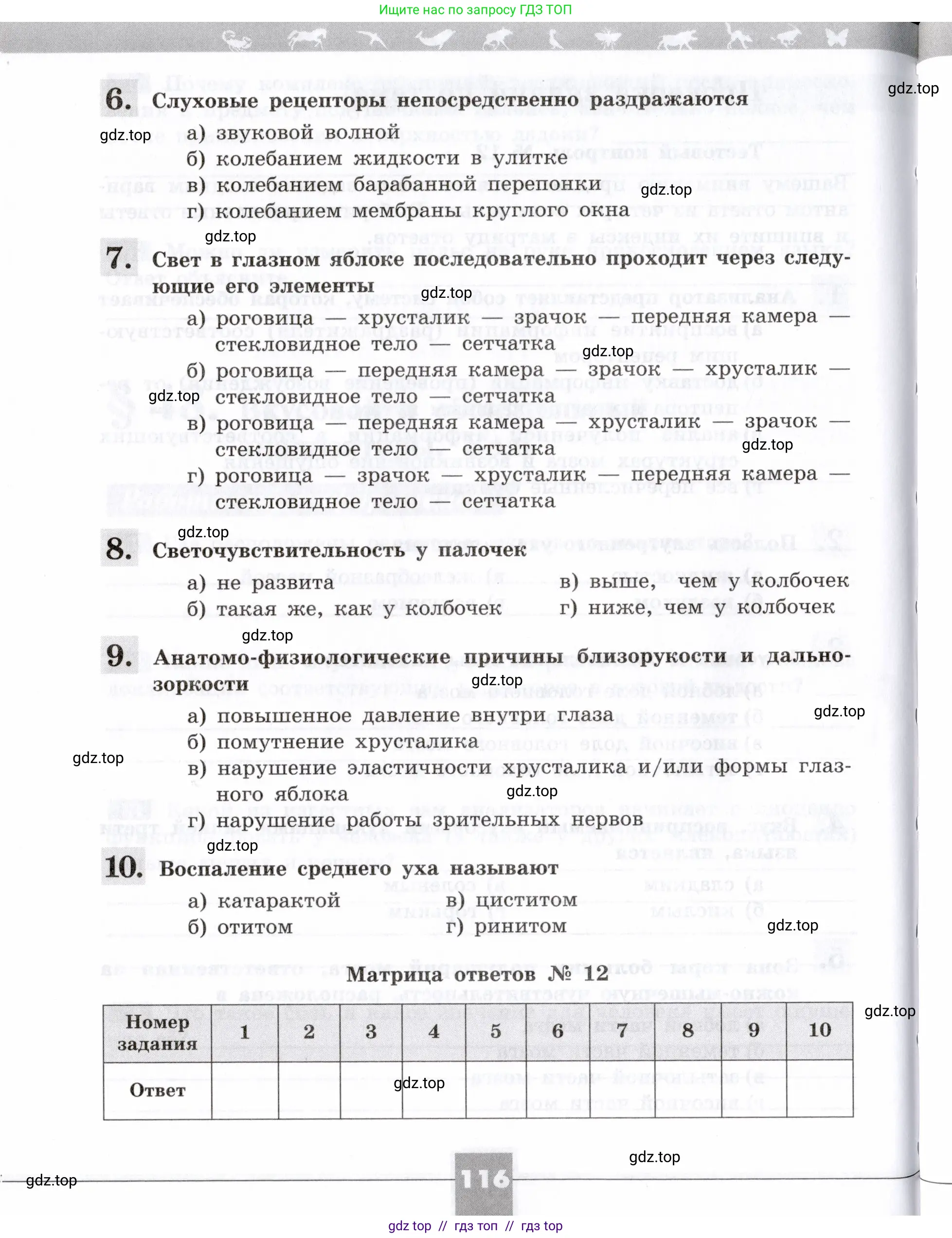 Биология, 8 класс рабочая тетрадь, авторы: Пасечник Владимир Васильевич, Швецов Глеб Геннадьевич, издательство Просвещение, Москва, 2019, страница 116