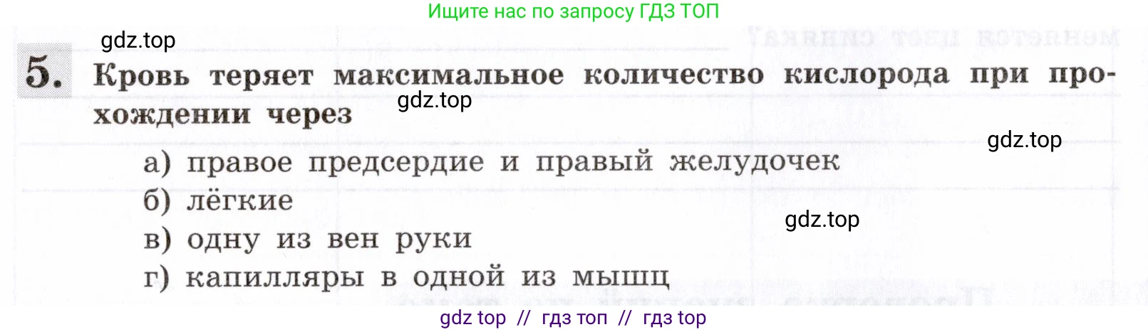 Биология, 8 класс рабочая тетрадь, авторы: Пасечник Владимир Васильевич, Швецов Глеб Геннадьевич, издательство Просвещение, Москва, 2019, страница 48, номер 5, Условие