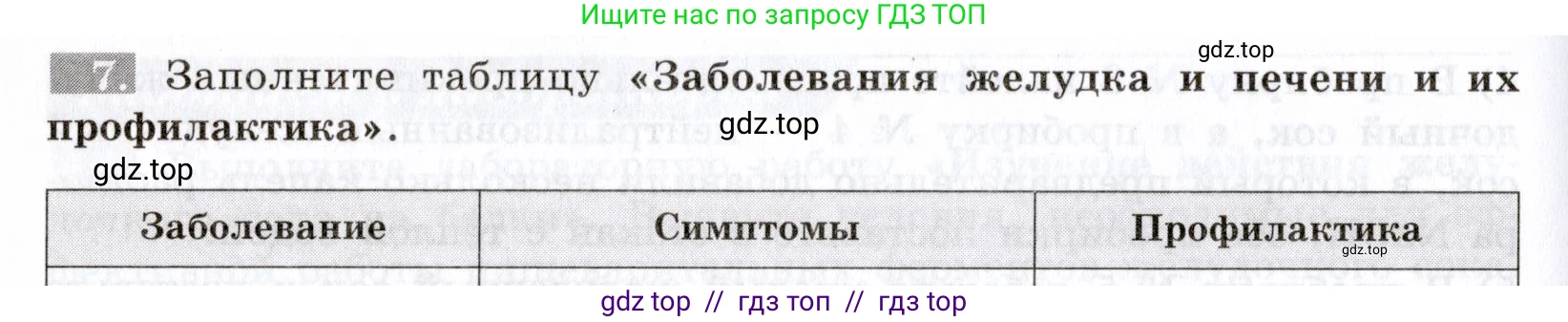 Биология, 8 класс рабочая тетрадь, авторы: Пасечник Владимир Васильевич, Швецов Глеб Геннадьевич, издательство Просвещение, Москва, 2019, страница 66, номер 7, Условие