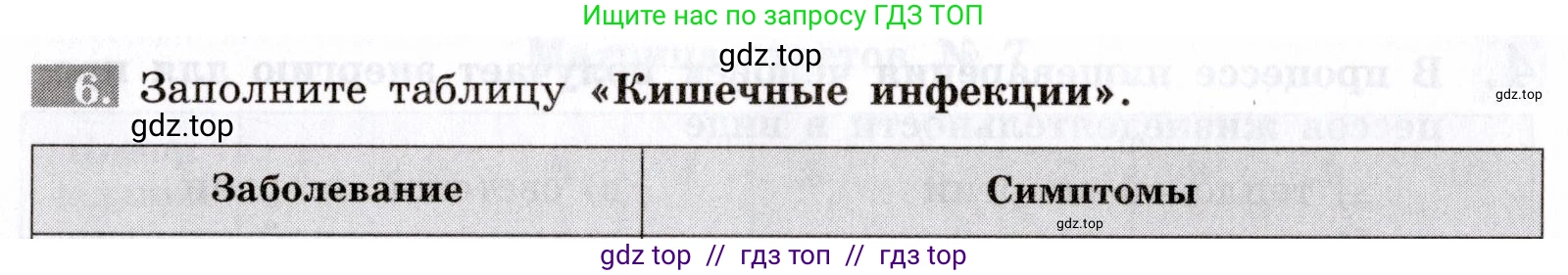 Биология, 8 класс рабочая тетрадь, авторы: Пасечник Владимир Васильевич, Швецов Глеб Геннадьевич, издательство Просвещение, Москва, 2019, страница 69, номер 6, Условие