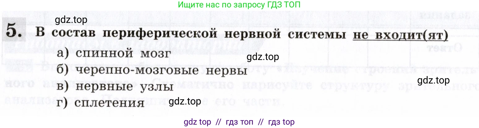Биология, 8 класс рабочая тетрадь, авторы: Пасечник Владимир Васильевич, Швецов Глеб Геннадьевич, издательство Просвещение, Москва, 2019, страница 105, номер 5, Условие