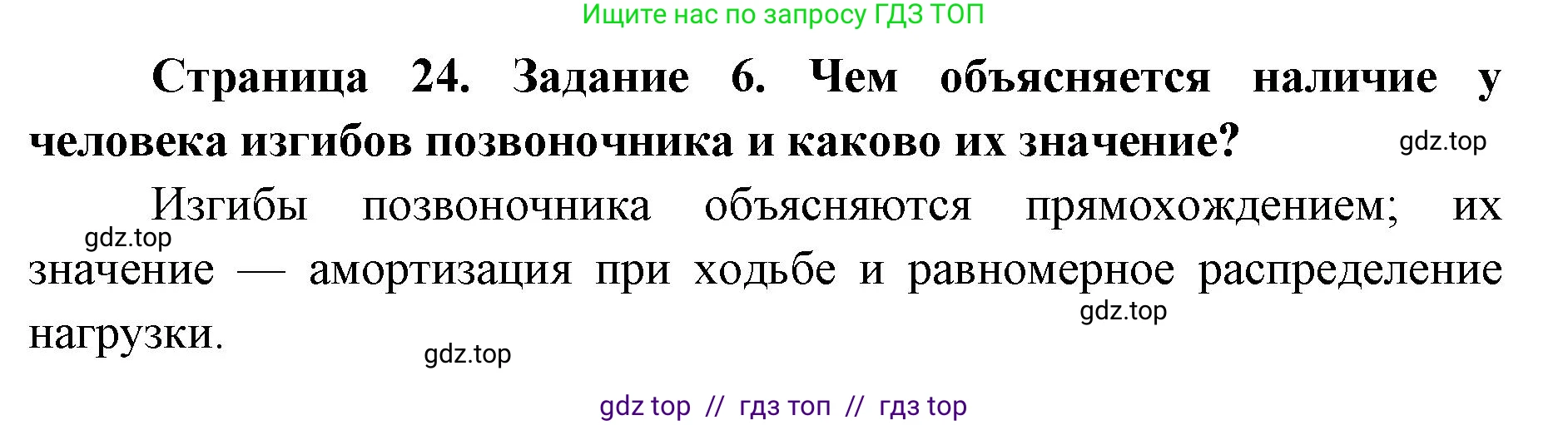 Биология, 8 класс рабочая тетрадь, авторы: Пасечник Владимир Васильевич, Швецов Глеб Геннадьевич, издательство Просвещение, Москва, 2019, страница 24, номер 6, Решение