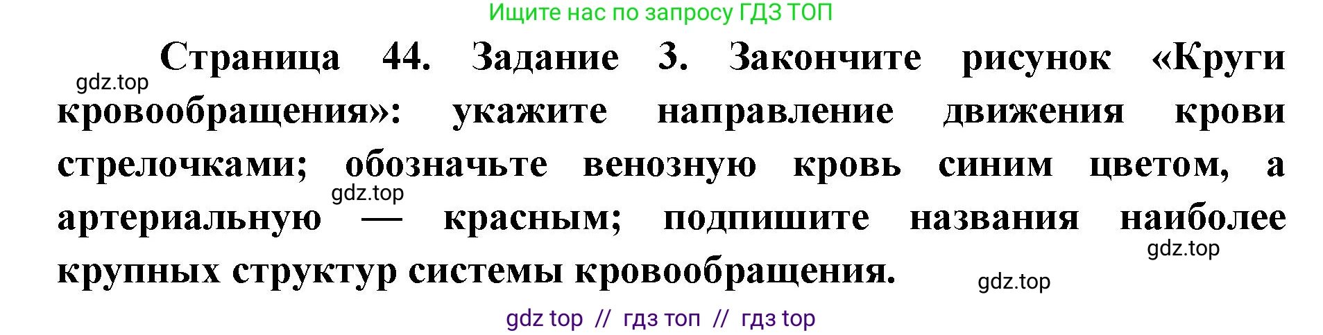 Биология, 8 класс рабочая тетрадь, авторы: Пасечник Владимир Васильевич, Швецов Глеб Геннадьевич, издательство Просвещение, Москва, 2019, страница 44, номер 3, Решение