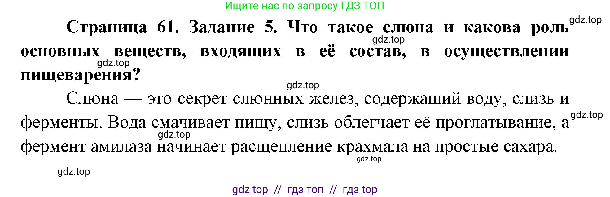 Биология, 8 класс рабочая тетрадь, авторы: Пасечник Владимир Васильевич, Швецов Глеб Геннадьевич, издательство Просвещение, Москва, 2019, страница 61, номер 5, Решение