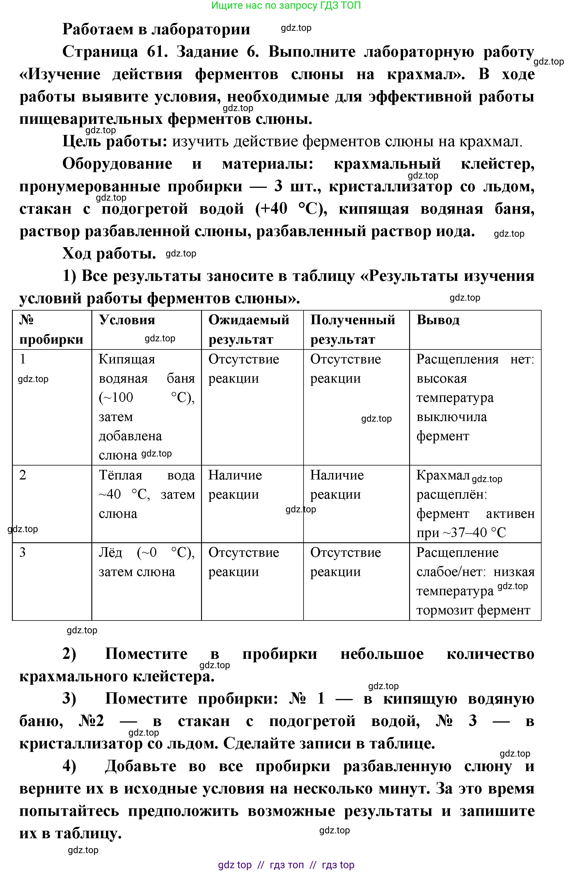 Биология, 8 класс рабочая тетрадь, авторы: Пасечник Владимир Васильевич, Швецов Глеб Геннадьевич, издательство Просвещение, Москва, 2019, страница 61, номер 6, Решение