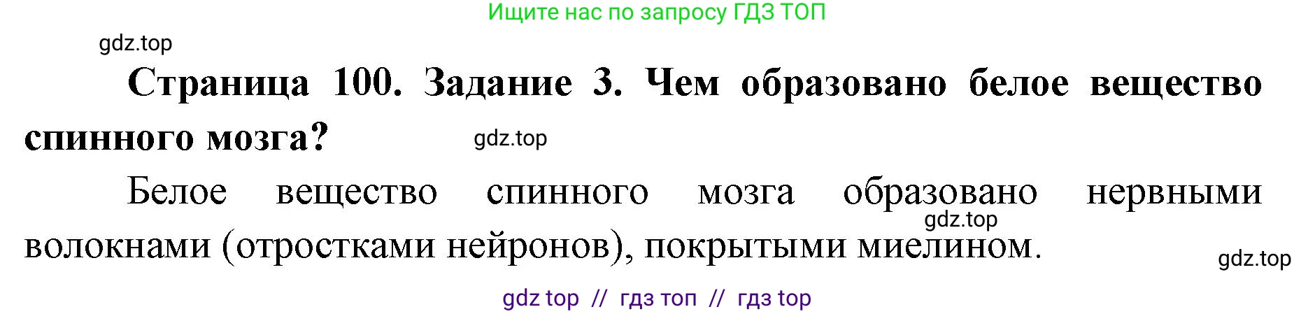 Биология, 8 класс рабочая тетрадь, авторы: Пасечник Владимир Васильевич, Швецов Глеб Геннадьевич, издательство Просвещение, Москва, 2019, страница 100, номер 3, Решение