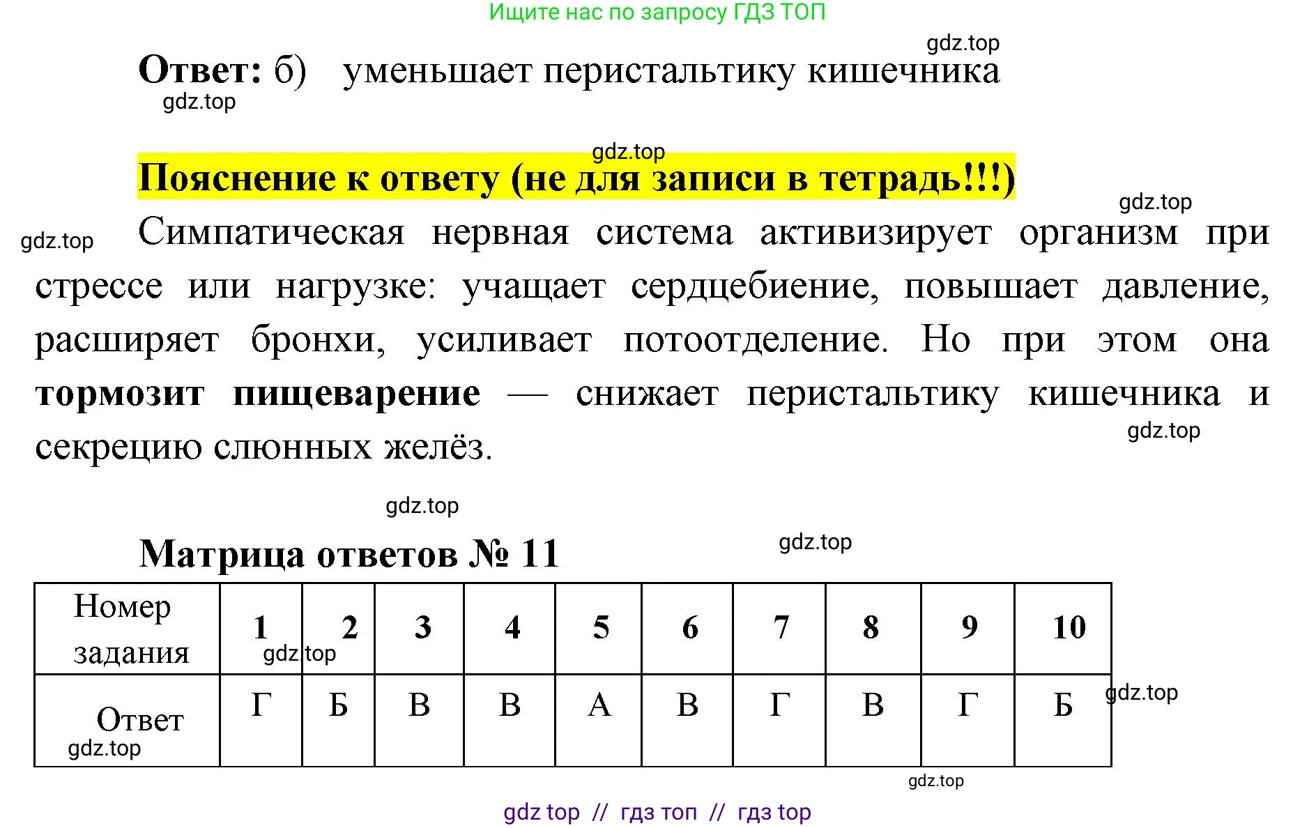Биология, 8 класс рабочая тетрадь, авторы: Пасечник Владимир Васильевич, Швецов Глеб Геннадьевич, издательство Просвещение, Москва, 2019, страница 106, номер 10, Решение (продолжение 2)