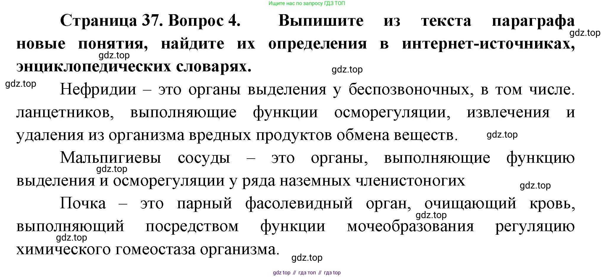 ГДЗ Биология, 8 класс Учебник, авторы: Пасечник Владимир Васильевич, Суматохин Сергей Витальевич, Гапонюк Зоя Георгиевна, издательство Просвещение, Москва, 2023, белого цвета, страница 37, номер 4, Решение