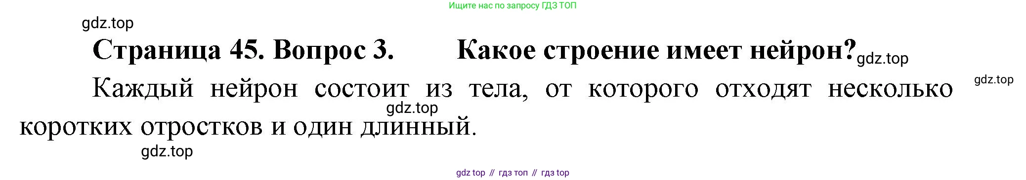 Биология, 8 класс Учебник, авторы: Пасечник Владимир Васильевич, Суматохин Сергей Витальевич, Гапонюк Зоя Георгиевна, издательство Просвещение, Москва, 2023, белого цвета, страница 45, номер 3, Решение