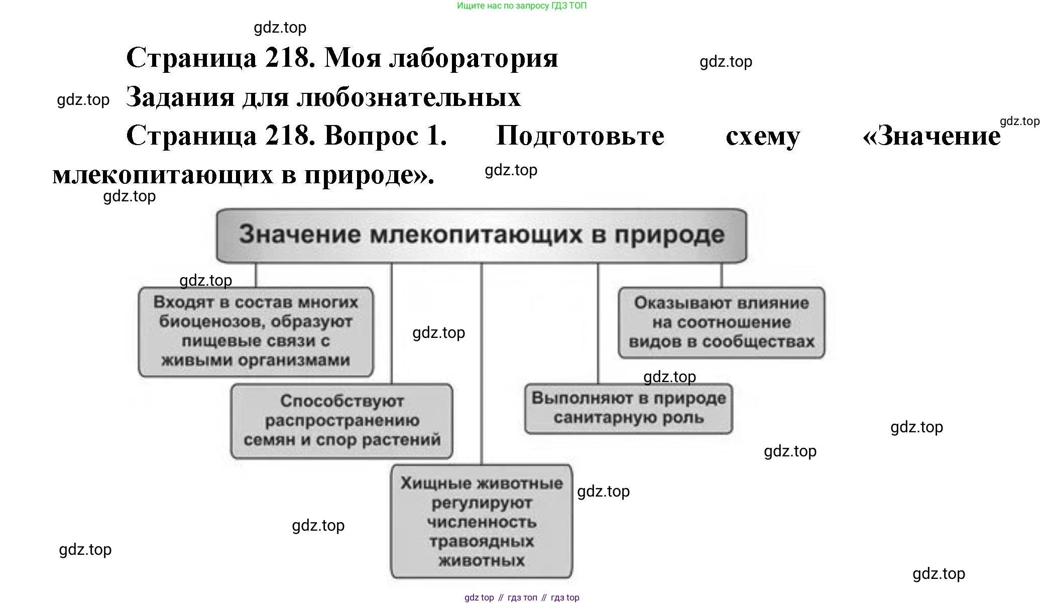Биология, 8 класс Учебник, авторы: Пасечник Владимир Васильевич, Суматохин Сергей Витальевич, Гапонюк Зоя Георгиевна, издательство Просвещение, Москва, 2023, белого цвета, страница 218, Решение