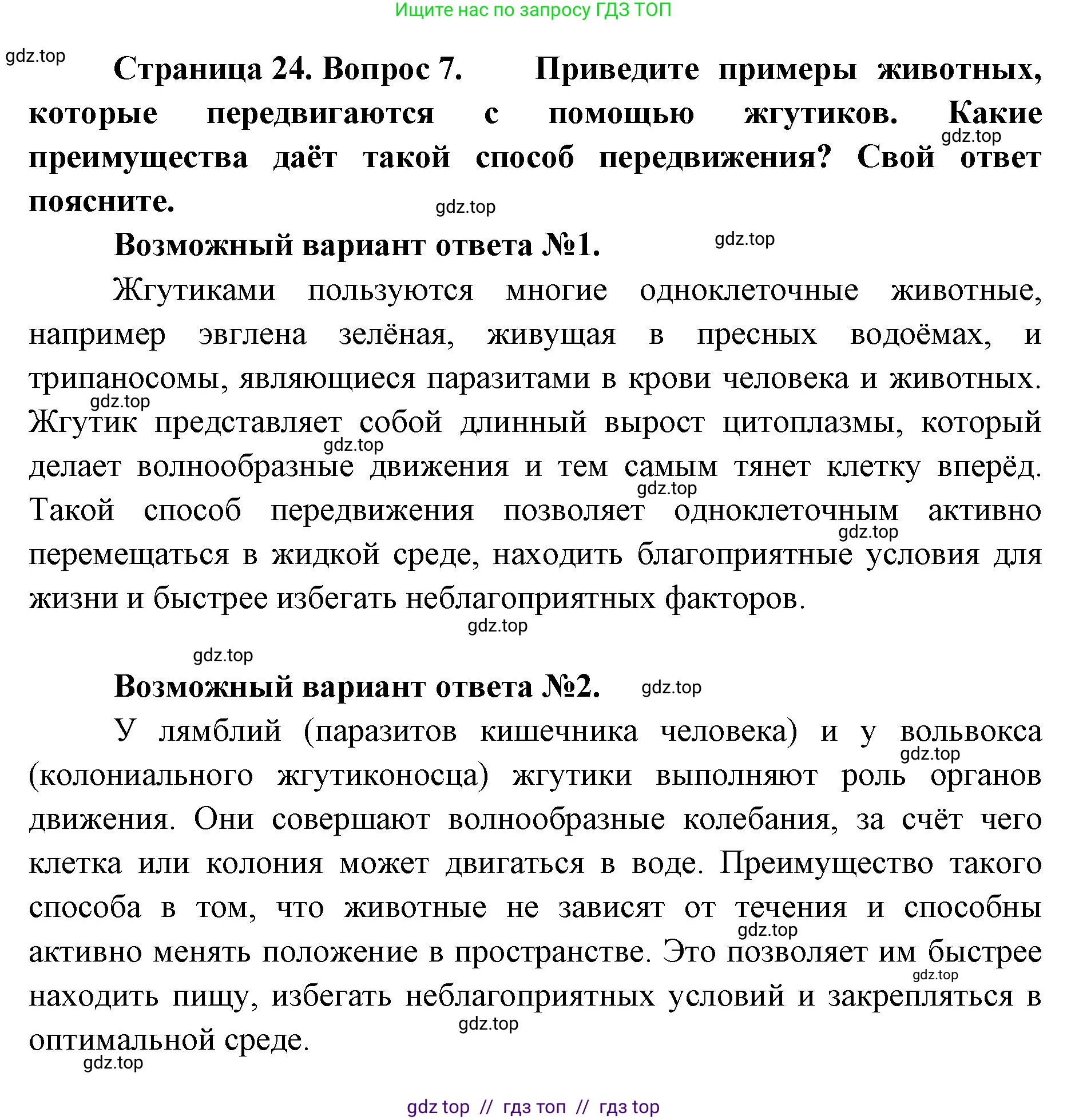 Биология, 8 класс Учебник, авторы: Пасечник Владимир Васильевич, Суматохин Сергей Витальевич, Гапонюк Зоя Георгиевна, издательство Просвещение, Москва, 2023, белого цвета, страница 24, номер 7, Решение 2