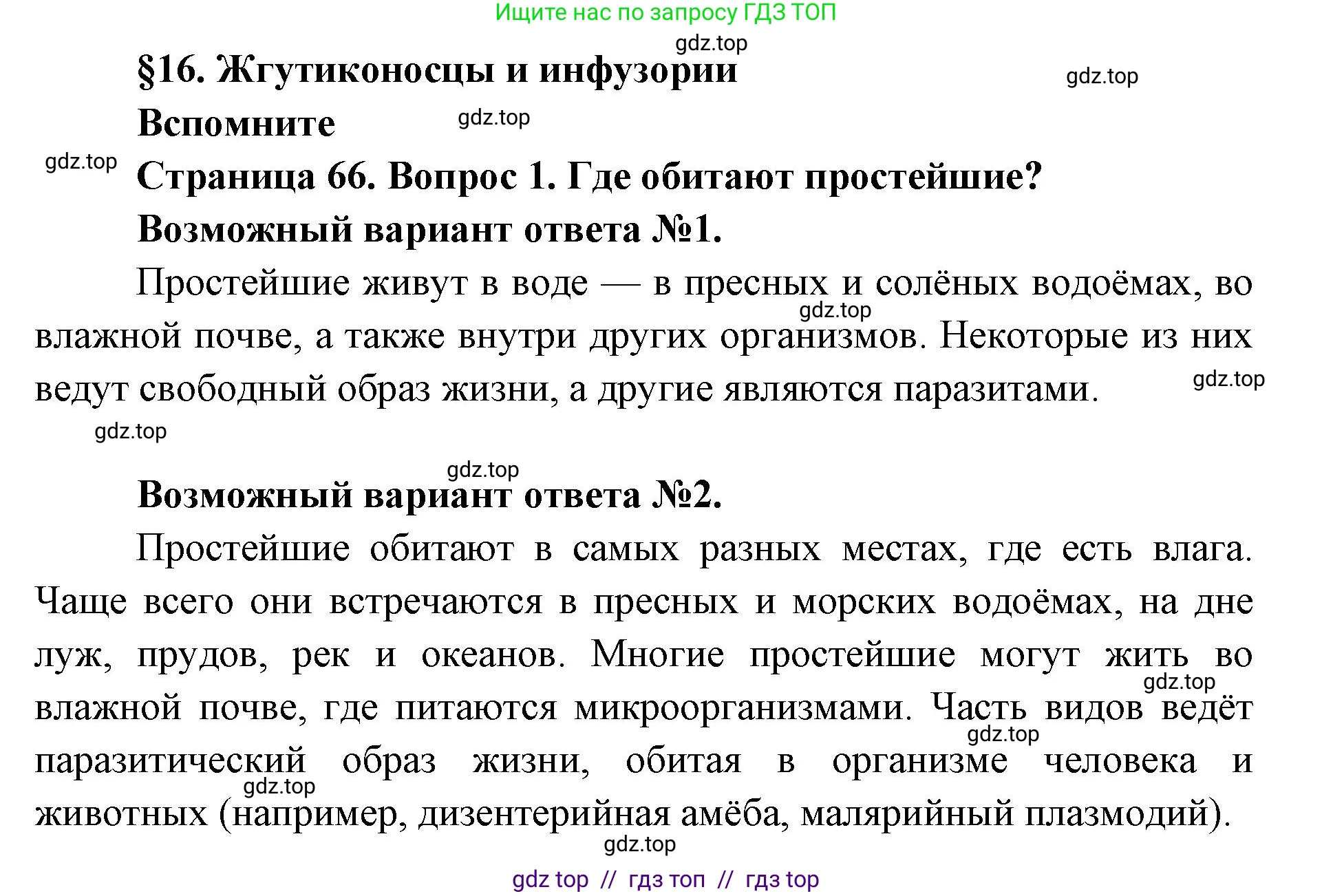 Биология, 8 класс Учебник, авторы: Пасечник Владимир Васильевич, Суматохин Сергей Витальевич, Гапонюк Зоя Георгиевна, издательство Просвещение, Москва, 2023, белого цвета, страница 66, номер 1, Решение 2