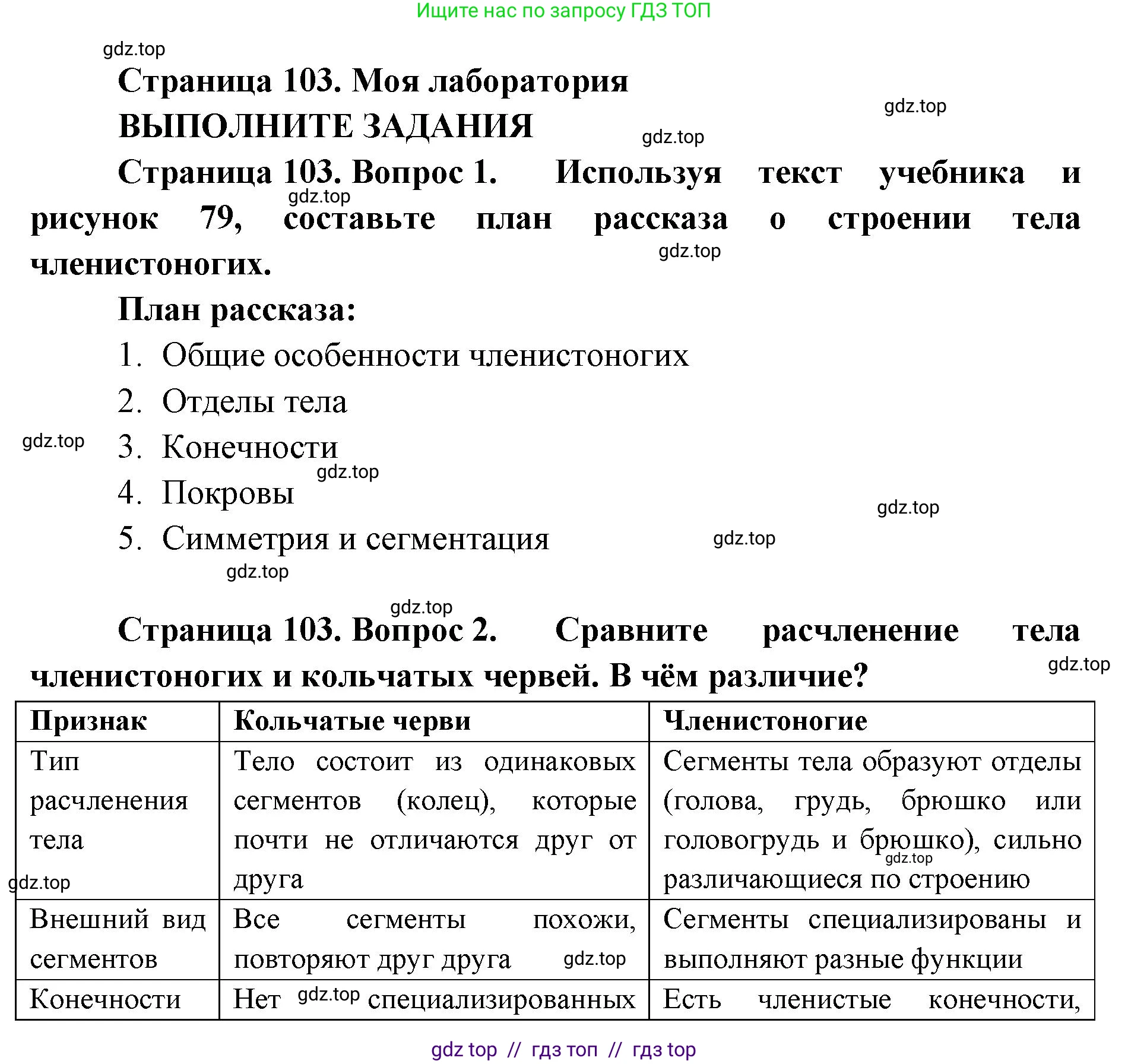 Биология, 8 класс Учебник, авторы: Пасечник Владимир Васильевич, Суматохин Сергей Витальевич, Гапонюк Зоя Георгиевна, издательство Просвещение, Москва, 2023, белого цвета, страница 103, Решение 2