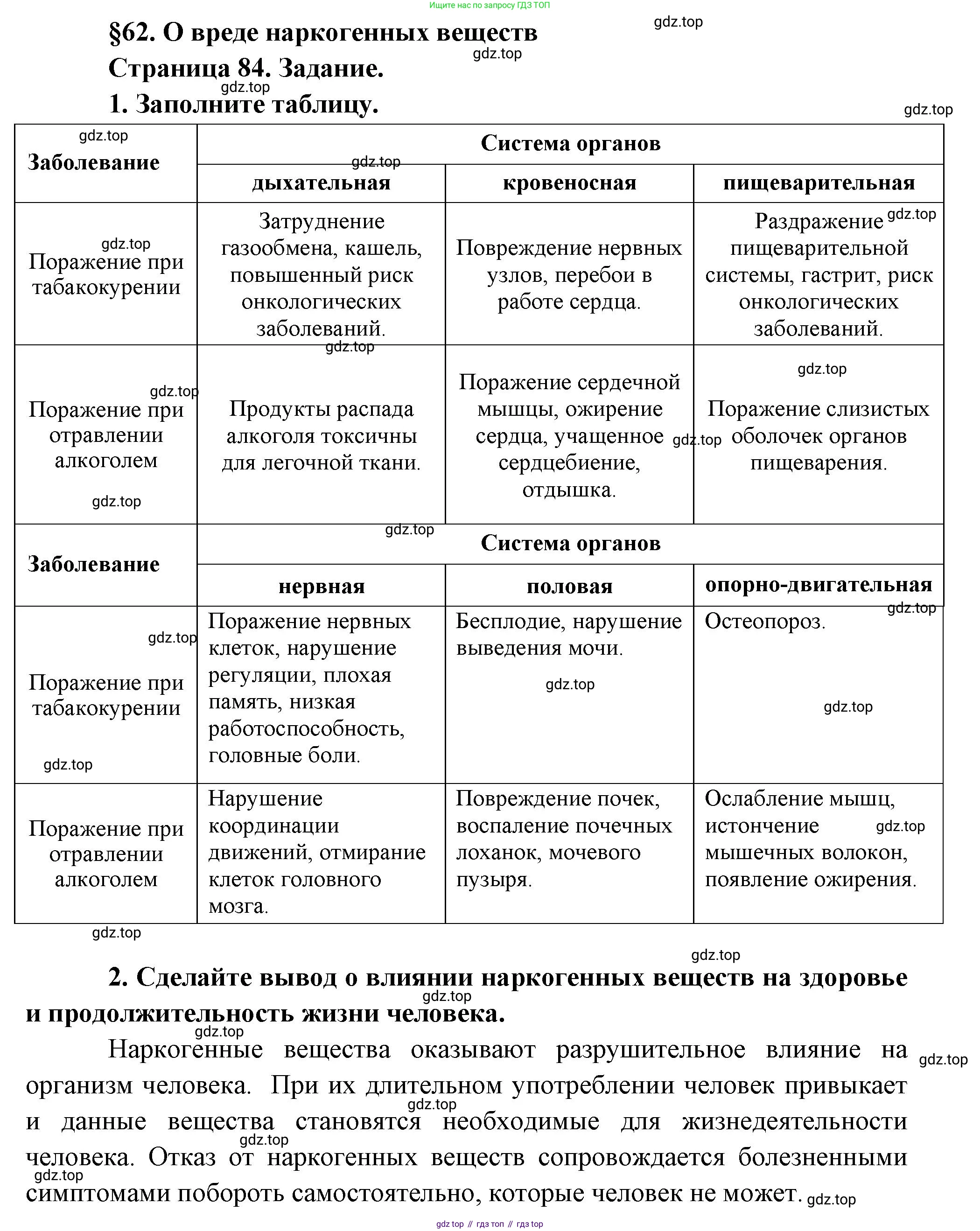 Биология, 9 класс рабочая тетрадь, авторы: Драгомилов Александр Григорьевич, Маш Реми Давидович, издательство Просвещение, Москва, 2021, красного цвета, Часть 2, страница 84, Решение