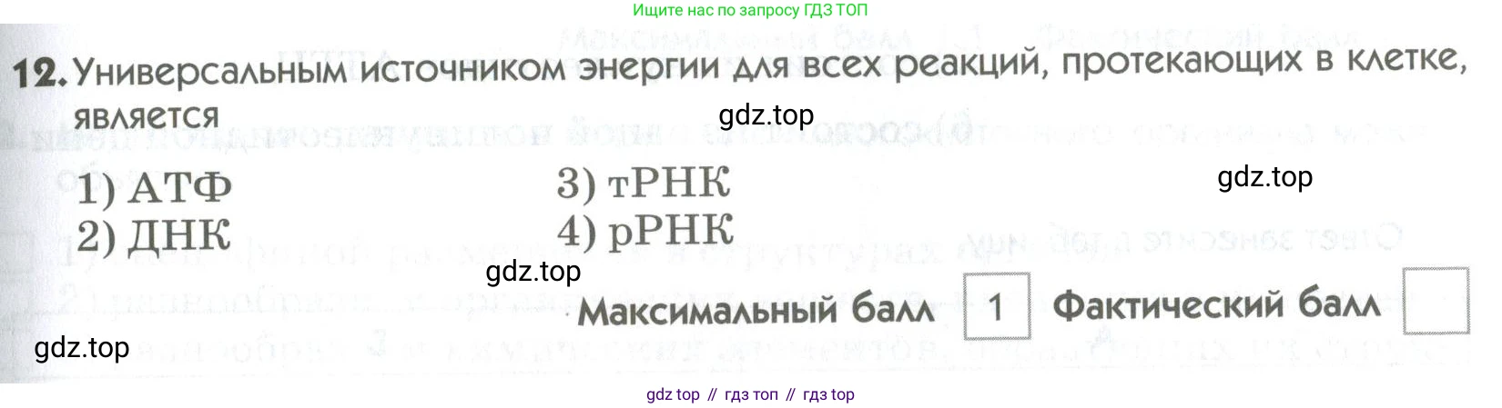 ГДЗ Биология, 9 класс Диагностические работы, авторы: Пасечник Владимир Васильевич, Швецов Глеб Геннадьевич, издательство Просвещение, Москва, 2021, зелёного цвета, страница 23, номер 12, Условие