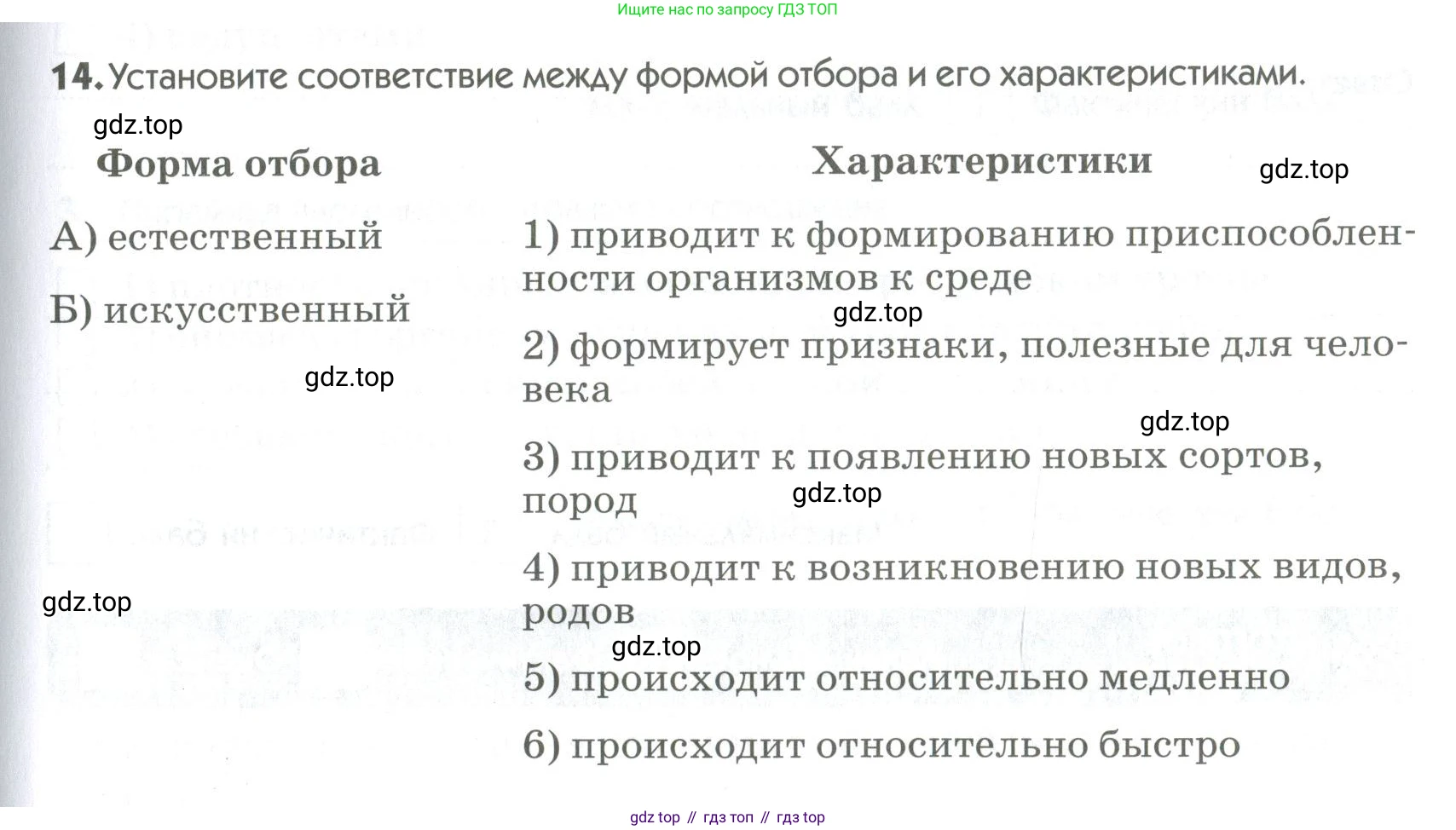 ГДЗ Биология, 9 класс Диагностические работы, авторы: Пасечник Владимир Васильевич, Швецов Глеб Геннадьевич, издательство Просвещение, Москва, 2021, зелёного цвета, страница 53, номер 14, Условие