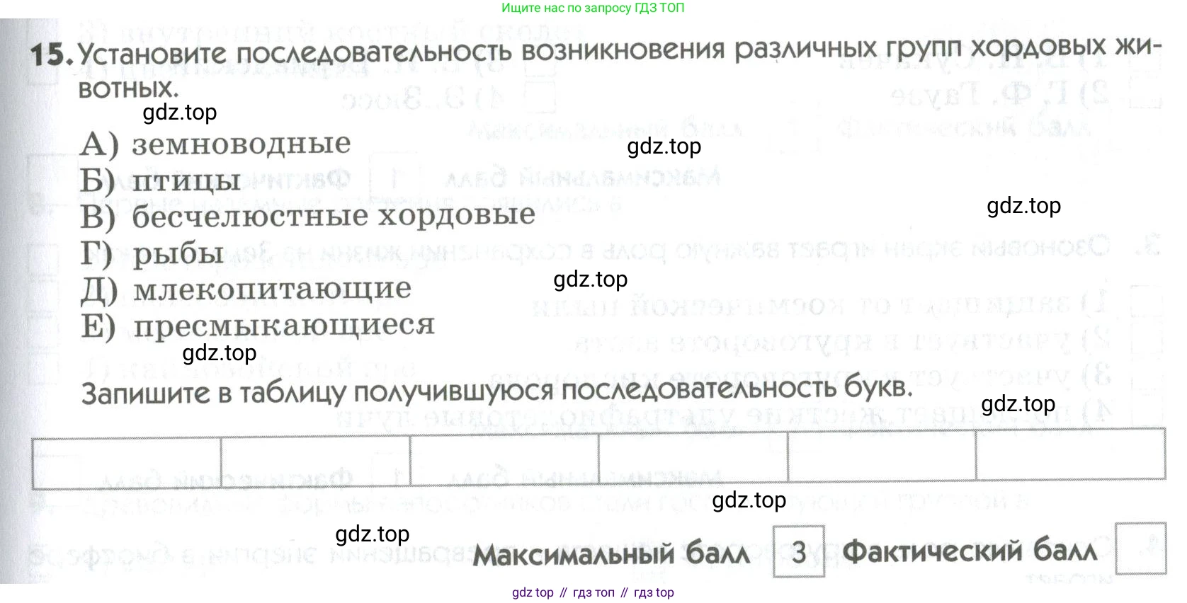 ГДЗ Биология, 9 класс Диагностические работы, авторы: Пасечник Владимир Васильевич, Швецов Глеб Геннадьевич, издательство Просвещение, Москва, 2021, зелёного цвета, страница 67, номер 15, Условие