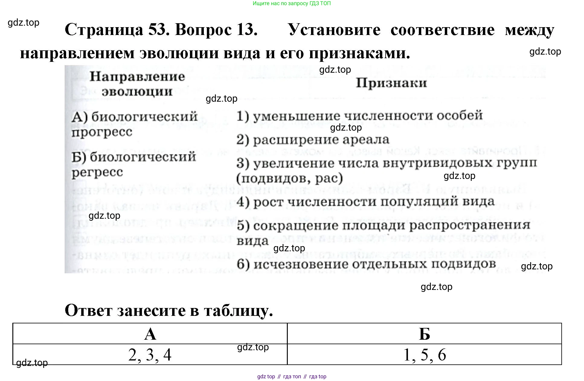 ГДЗ Биология, 9 класс Диагностические работы, авторы: Пасечник Владимир Васильевич, Швецов Глеб Геннадьевич, издательство Просвещение, Москва, 2021, зелёного цвета, страница 53, номер 13, Решение
