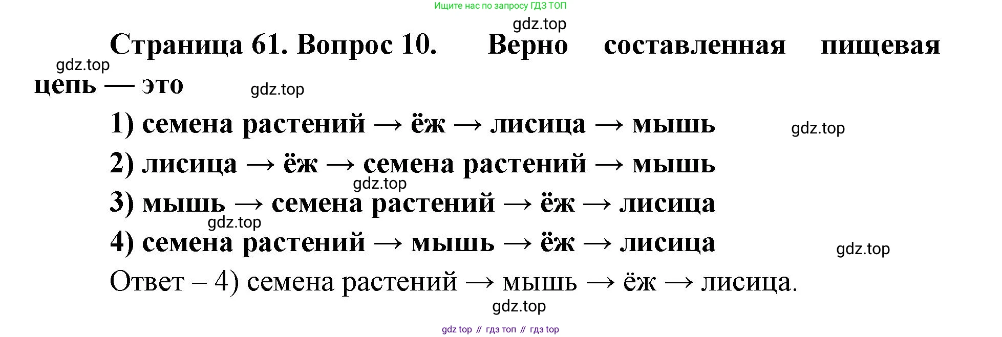 ГДЗ Биология, 9 класс Диагностические работы, авторы: Пасечник Владимир Васильевич, Швецов Глеб Геннадьевич, издательство Просвещение, Москва, 2021, зелёного цвета, страница 61, номер 10, Решение