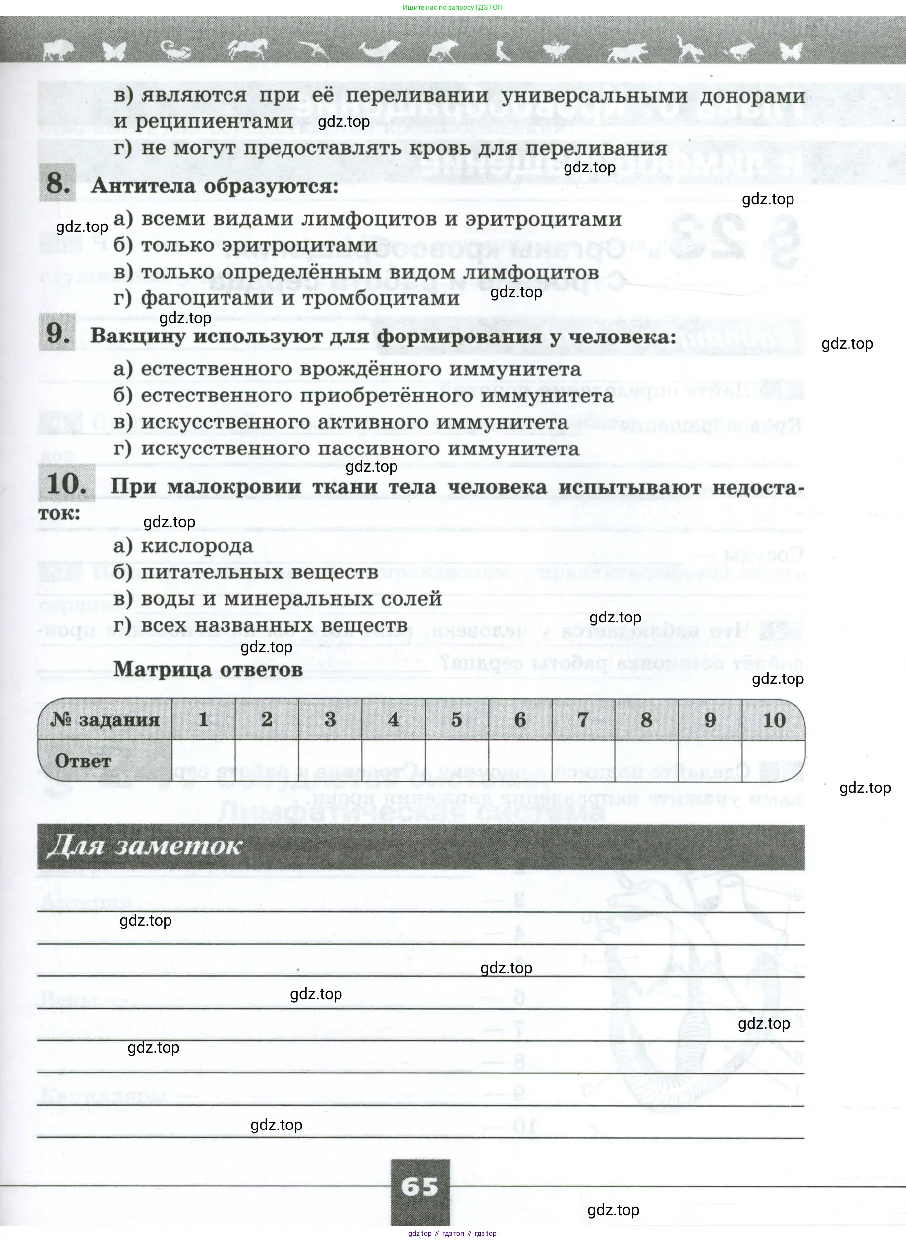 Биология, 9 класс рабочая тетрадь, авторы: Пасечник Владимир Васильевич, Швецов Глеб Геннадьевич, издательство Просвещение, Москва, 2023, розового цвета, страница 65