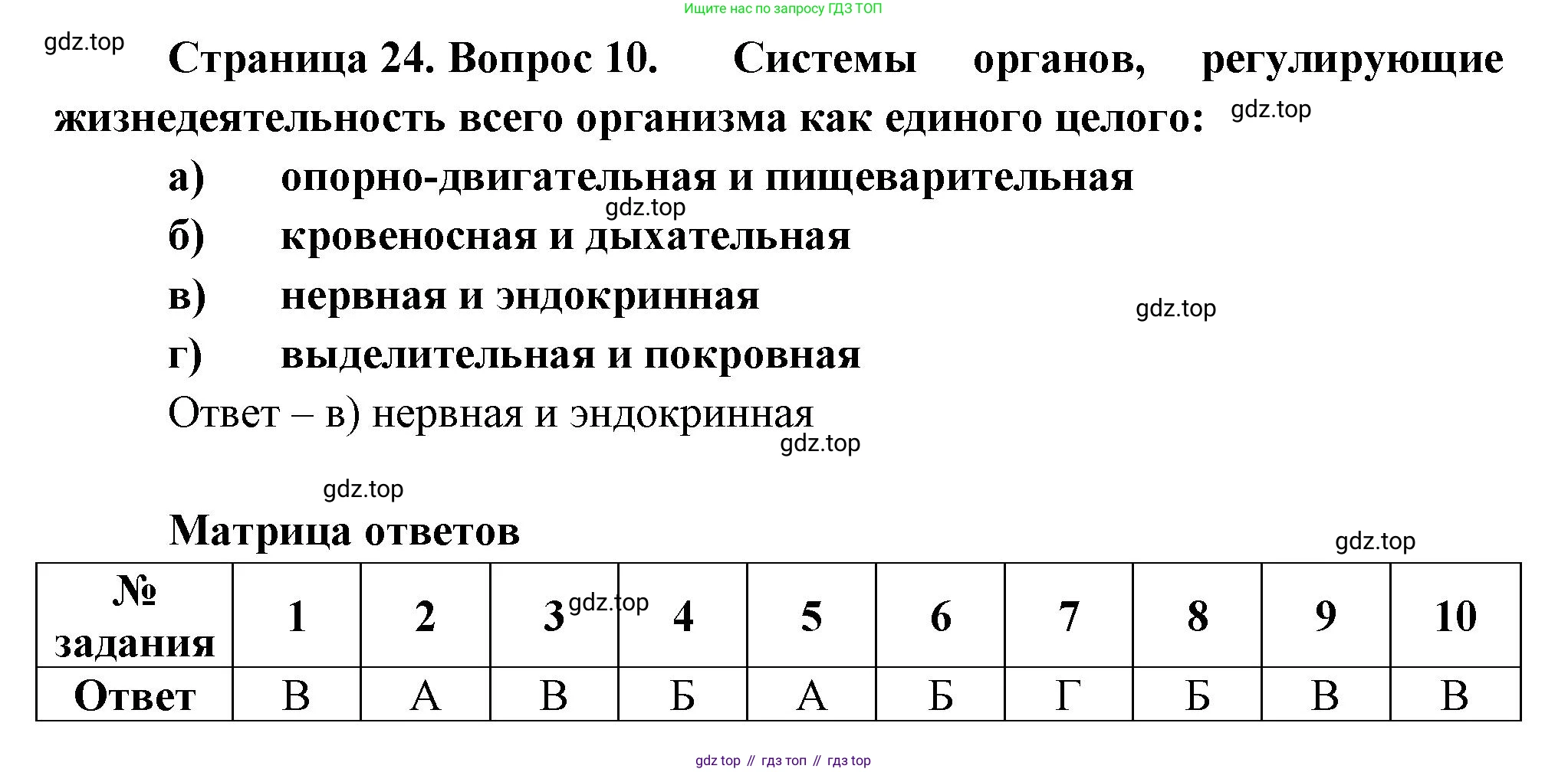 Биология, 9 класс рабочая тетрадь, авторы: Пасечник Владимир Васильевич, Швецов Глеб Геннадьевич, издательство Просвещение, Москва, 2023, розового цвета, страница 24, номер 10, Решение