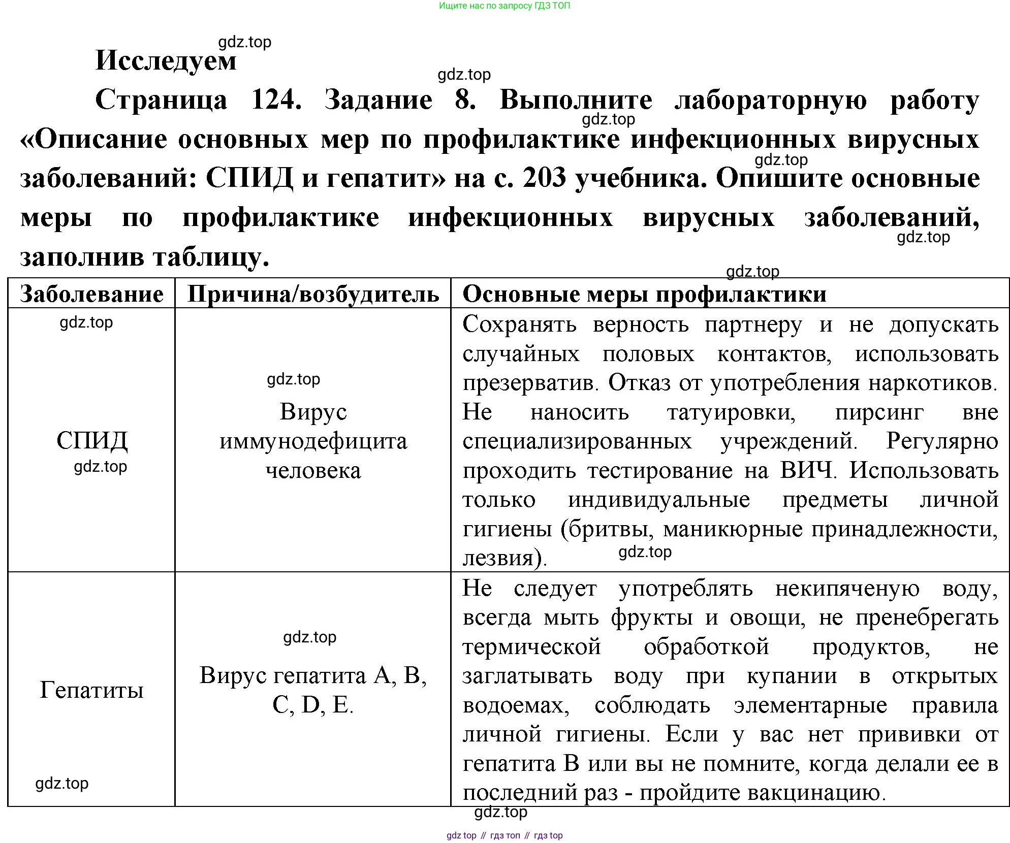 Биология, 9 класс рабочая тетрадь, авторы: Пасечник Владимир Васильевич, Швецов Глеб Геннадьевич, издательство Просвещение, Москва, 2023, розового цвета, страница 124, номер 8, Решение