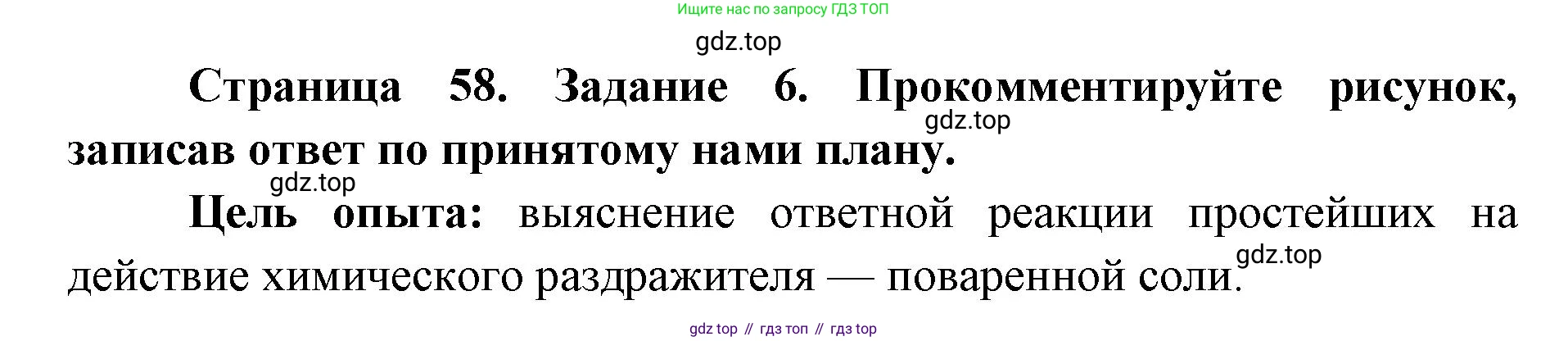ГДЗ Биология, 9 класс рабочая тетрадь, автор: Сухова Тамара Сергеевна, издательство Просвещение, Москва, 2021, Часть 1, страница 58, номер 6, Решение