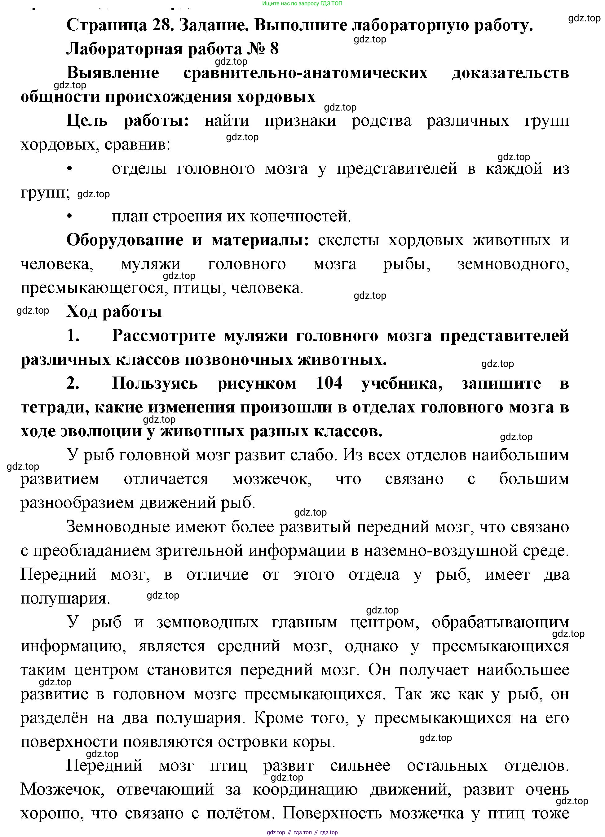 ГДЗ Биология, 9 класс рабочая тетрадь, автор: Сухова Тамара Сергеевна, издательство Просвещение, Москва, 2021, Часть 2, страница 28, номер 1, Решение