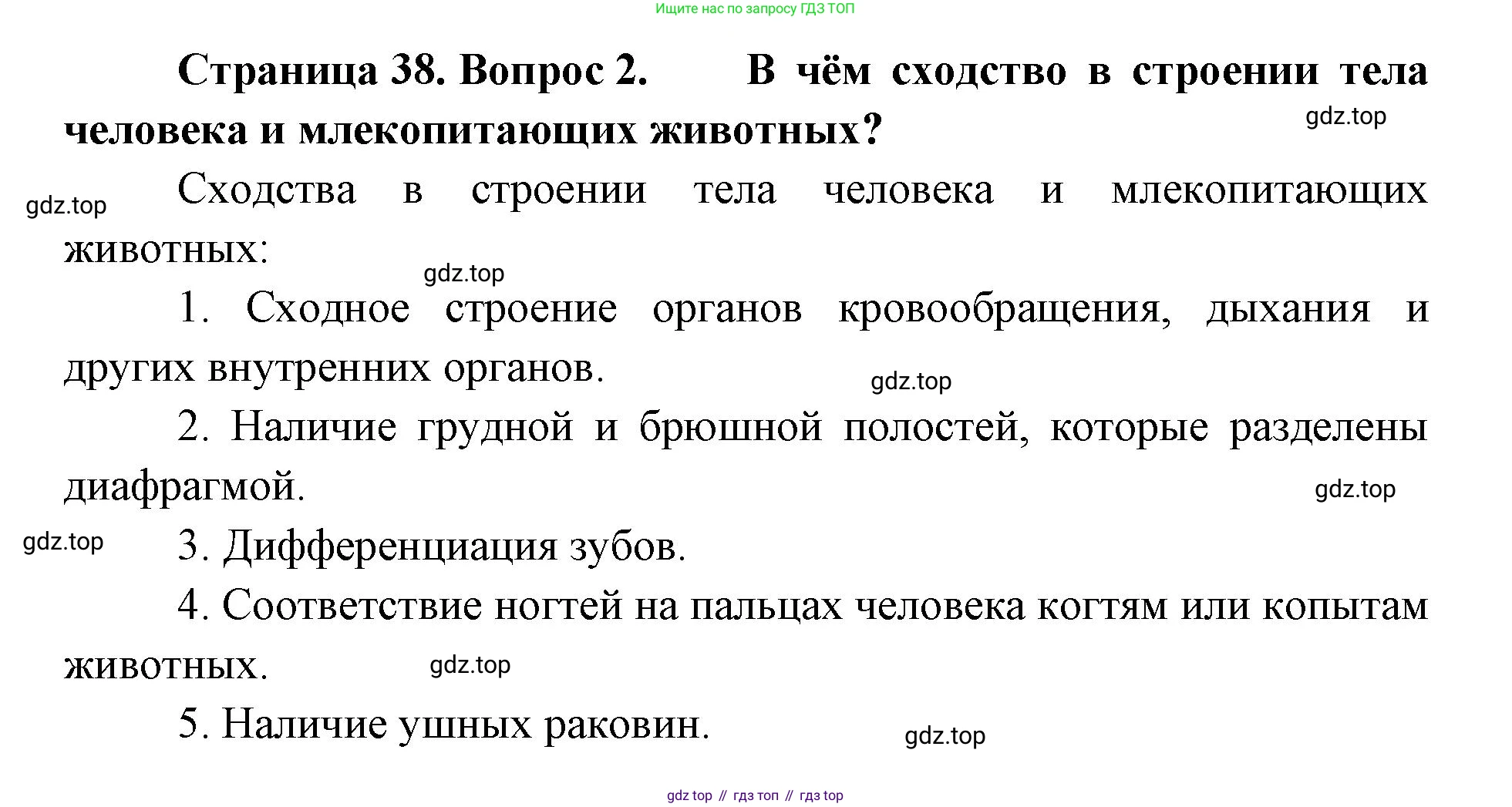 ГДЗ Биология, 9 класс Учебник, авторы: Колесов Дмитрий Васильевич, Маш Реми Давидович, Беляев Иван Николаевич, издательство Просвещение, Москва, 2021, белого цвета, страница 38, номер 2, Решение