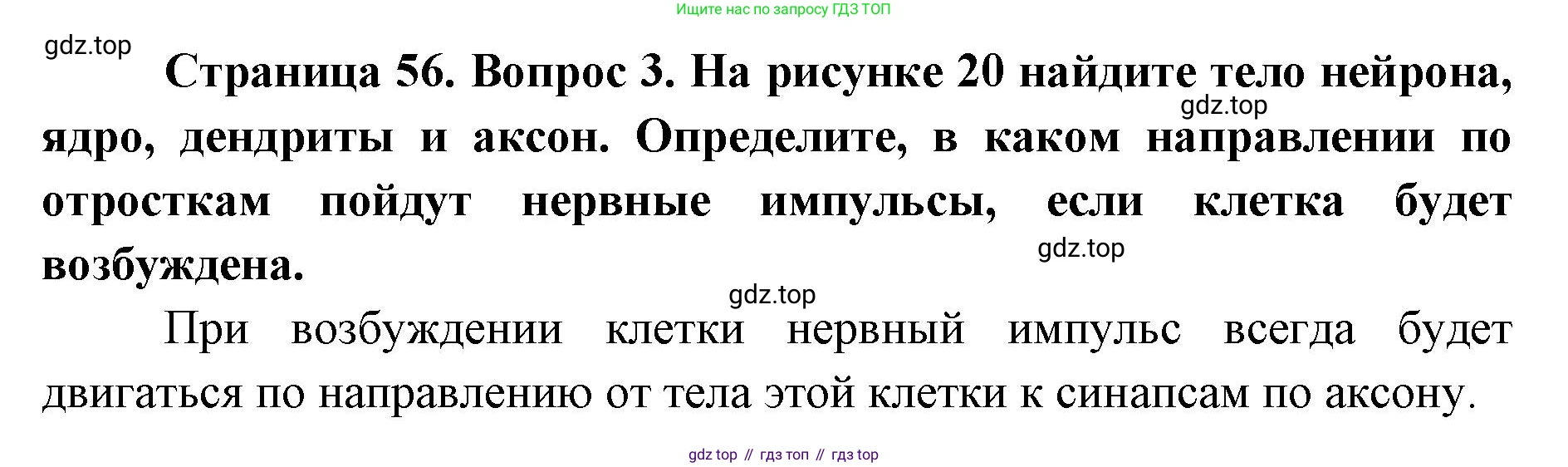 ГДЗ Биология, 9 класс Учебник, авторы: Колесов Дмитрий Васильевич, Маш Реми Давидович, Беляев Иван Николаевич, издательство Просвещение, Москва, 2021, белого цвета, страница 56, номер 3, Решение