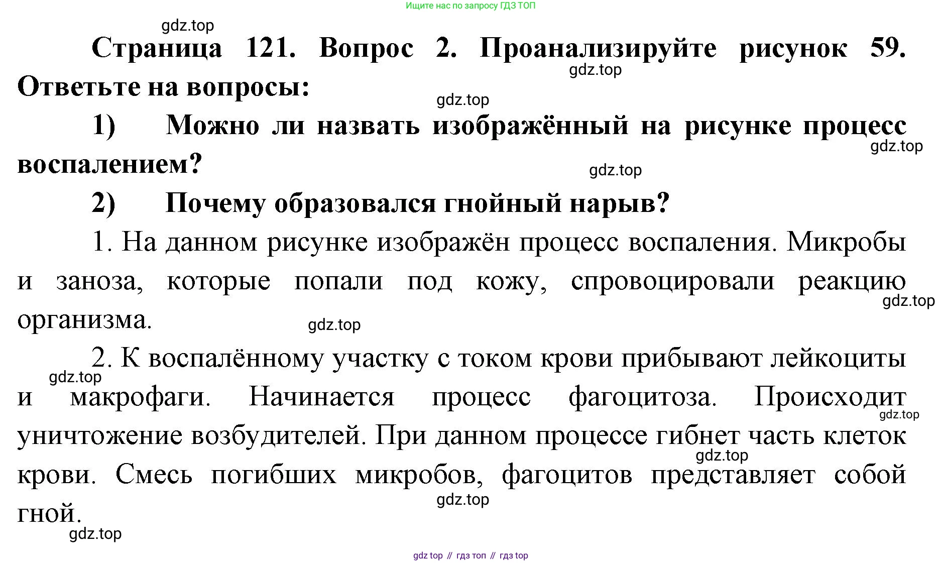 ГДЗ Биология, 9 класс Учебник, авторы: Колесов Дмитрий Васильевич, Маш Реми Давидович, Беляев Иван Николаевич, издательство Просвещение, Москва, 2021, белого цвета, страница 121, номер 2, Решение