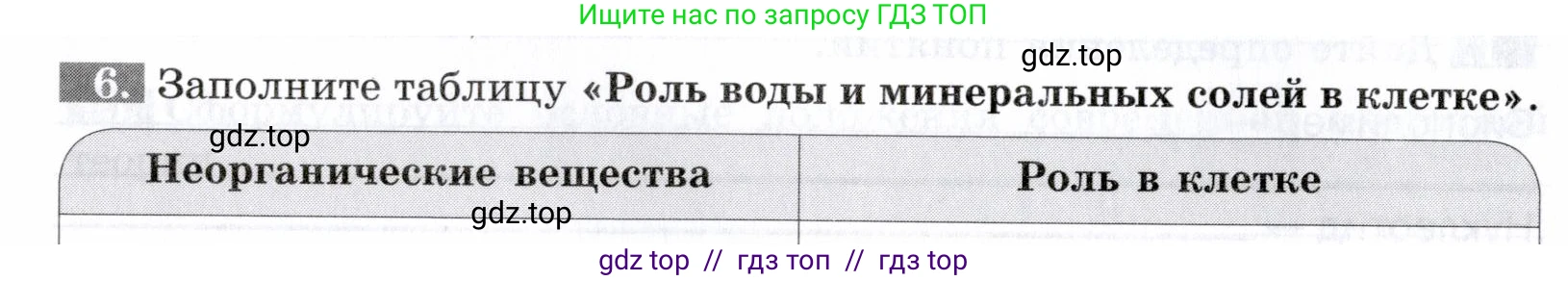 Биология, 9 класс рабочая тетрадь, авторы: Пасечник Владимир Васильевич, Швецов Глеб Геннадьевич, издательство Просвещение, Москва, 2019, страница 16, номер 6, Условие
