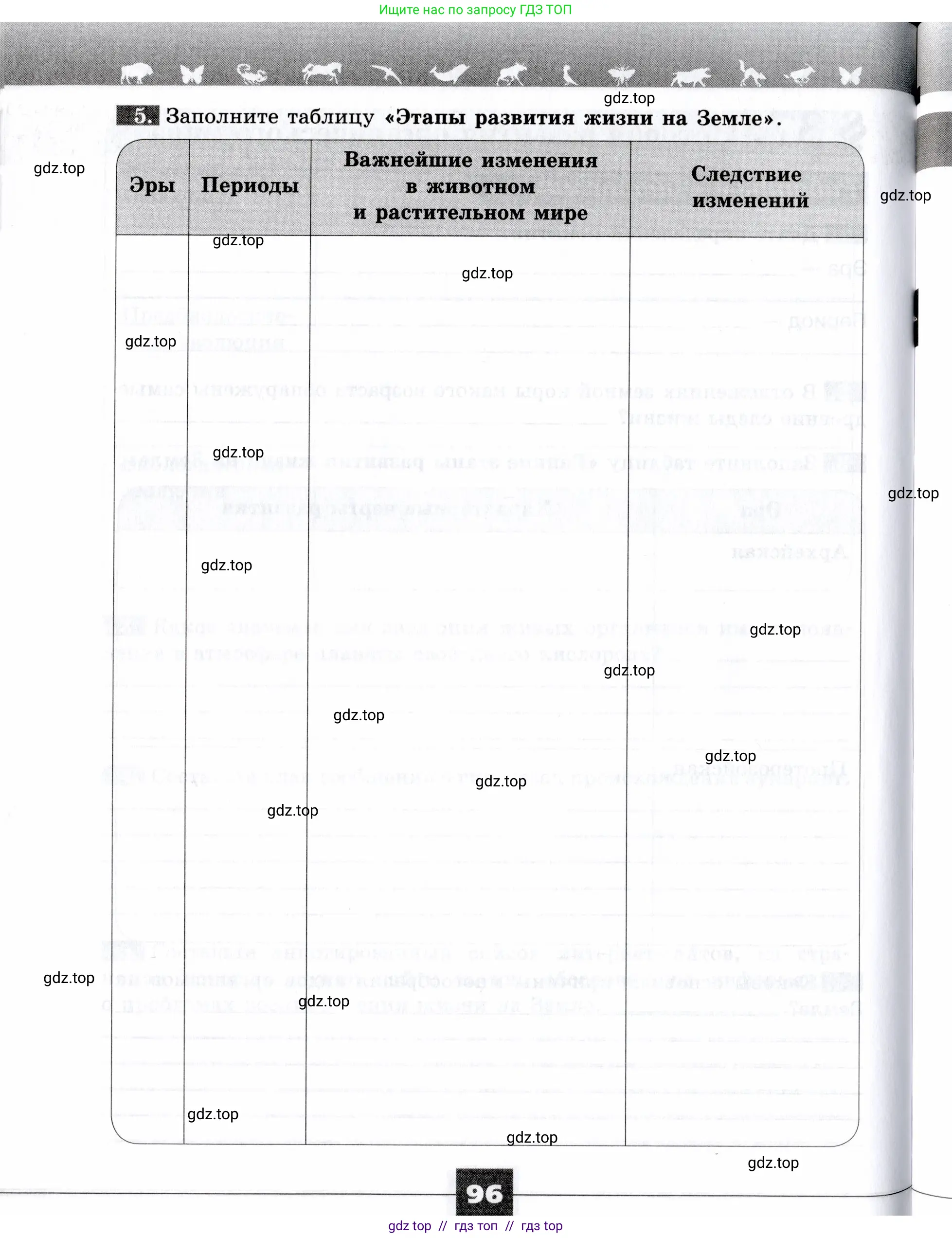 Биология, 9 класс рабочая тетрадь, авторы: Пасечник Владимир Васильевич, Швецов Глеб Геннадьевич, издательство Просвещение, Москва, 2019, страница 96