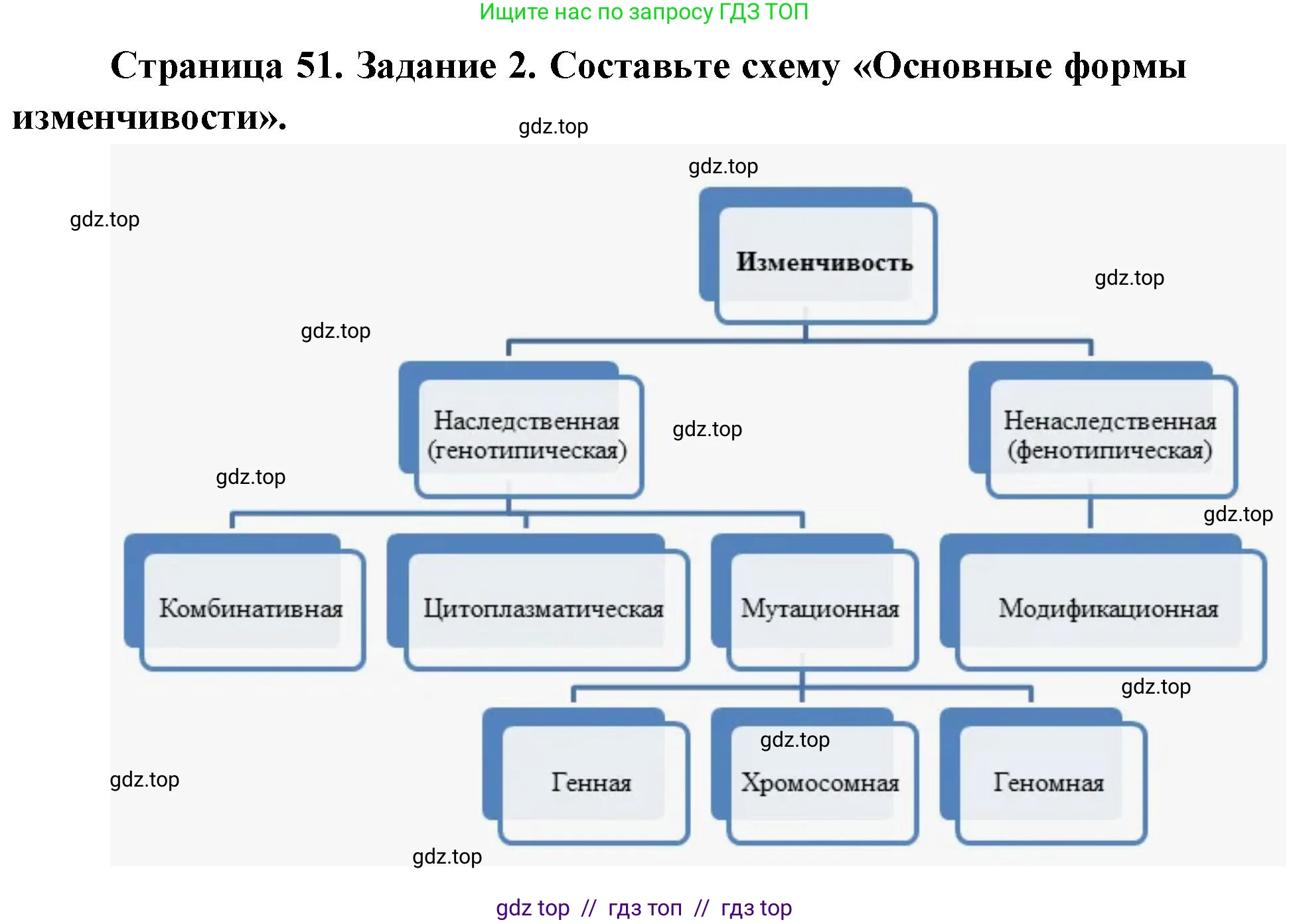 Биология, 9 класс рабочая тетрадь, авторы: Пасечник Владимир Васильевич, Швецов Глеб Геннадьевич, издательство Просвещение, Москва, 2019, страница 51, номер 2, Решение