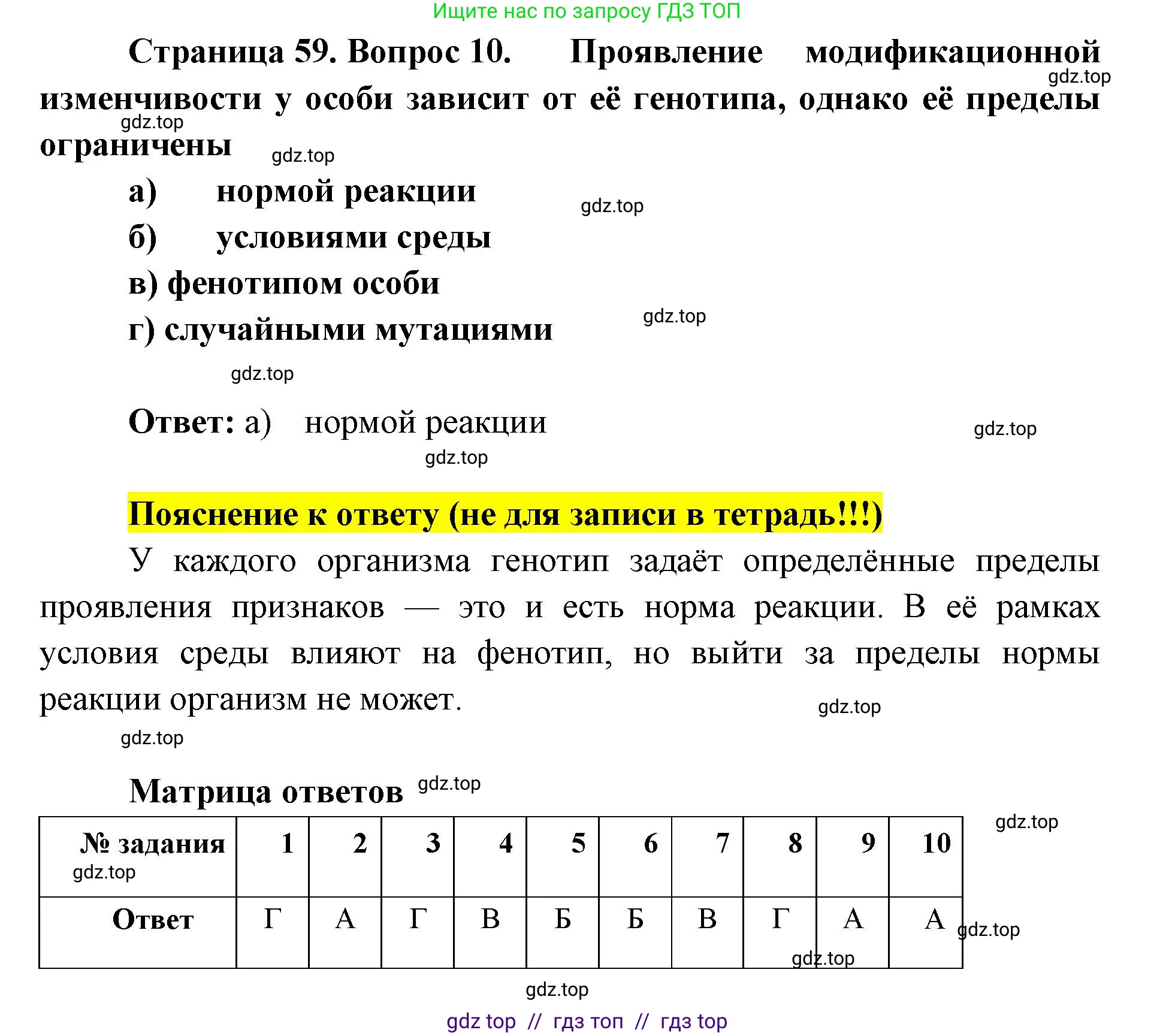 Биология, 9 класс рабочая тетрадь, авторы: Пасечник Владимир Васильевич, Швецов Глеб Геннадьевич, издательство Просвещение, Москва, 2019, страница 58, номер 1, Решение (продолжение 5)
