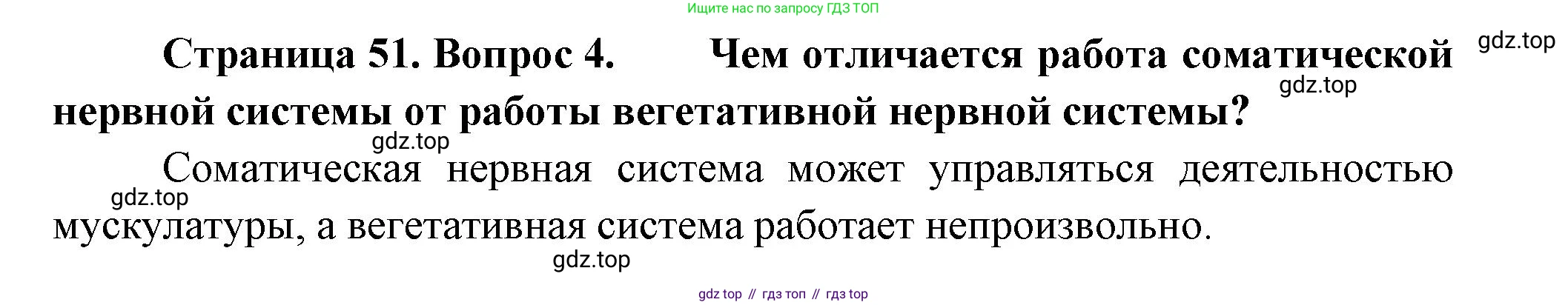 ГДЗ Биология, 9 класс Учебник, авторы: Пасечник Владимир Васильевич, Каменский Андрей Александрович, Швецов Глеб Геннадьевич, Гапонюк Зоя Георгиевна, издательство Просвещение, Москва, 2023, белого цвета, страница 51, номер 4, Решение