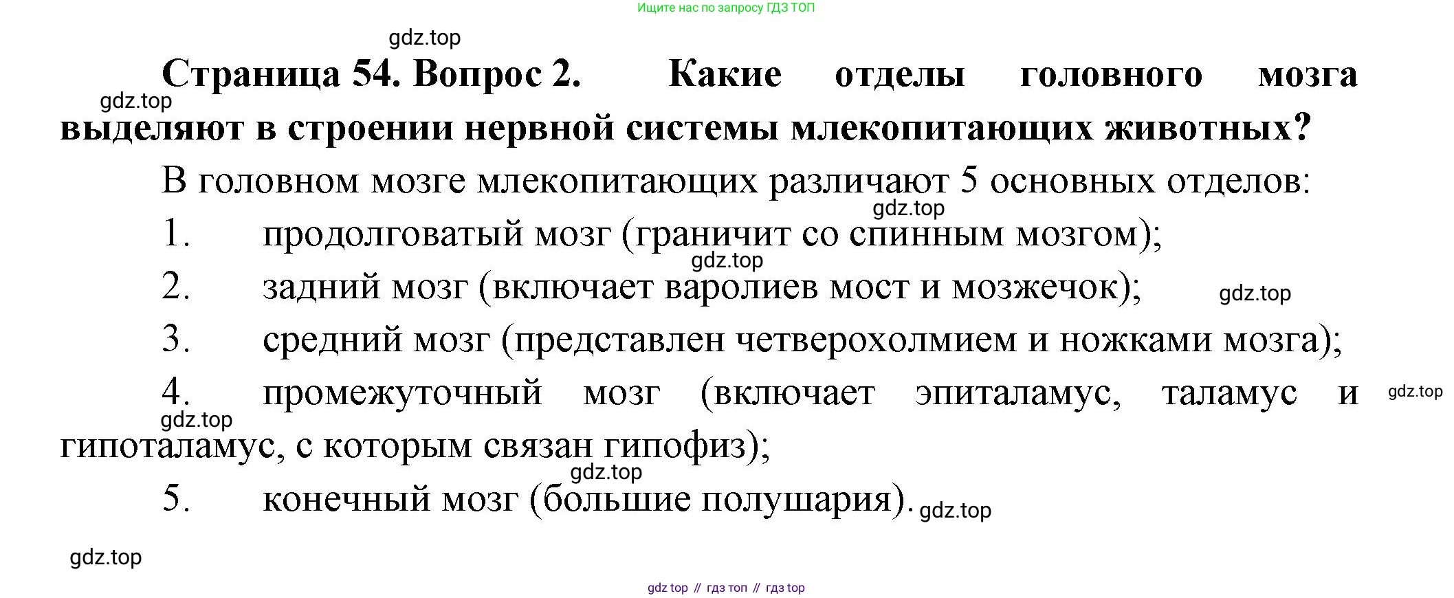 ГДЗ Биология, 9 класс Учебник, авторы: Пасечник Владимир Васильевич, Каменский Андрей Александрович, Швецов Глеб Геннадьевич, Гапонюк Зоя Георгиевна, издательство Просвещение, Москва, 2023, белого цвета, страница 54, номер 2, Решение