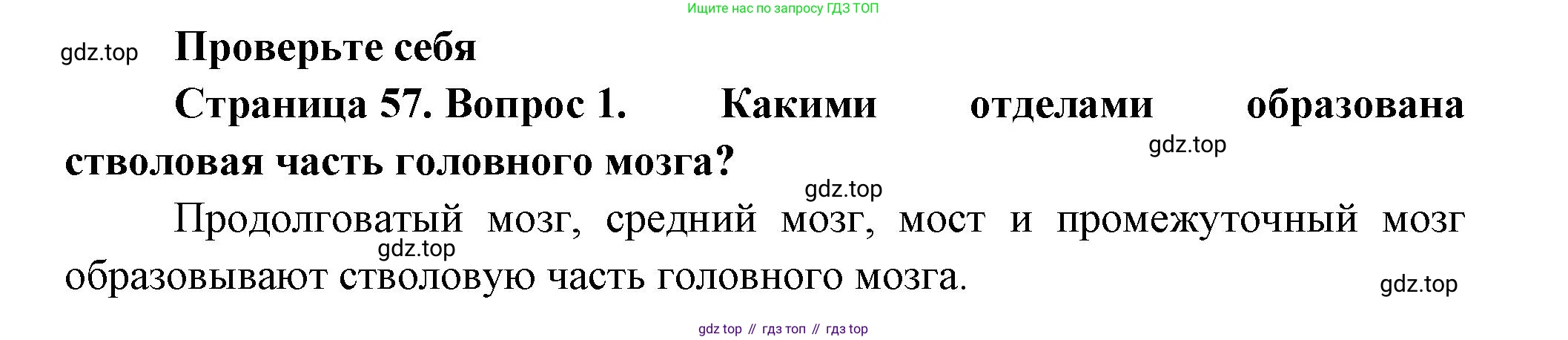 Биология, 9 класс Учебник, авторы: Пасечник Владимир Васильевич, Каменский Андрей Александрович, Швецов Глеб Геннадьевич, Гапонюк Зоя Георгиевна, издательство Просвещение, Москва, 2023, белого цвета, страница 57, номер 1, Решение