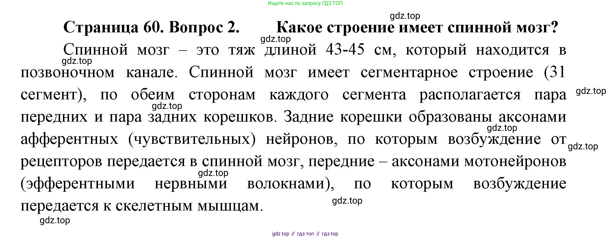 ГДЗ Биология, 9 класс Учебник, авторы: Пасечник Владимир Васильевич, Каменский Андрей Александрович, Швецов Глеб Геннадьевич, Гапонюк Зоя Георгиевна, издательство Просвещение, Москва, 2023, белого цвета, страница 60, номер 2, Решение