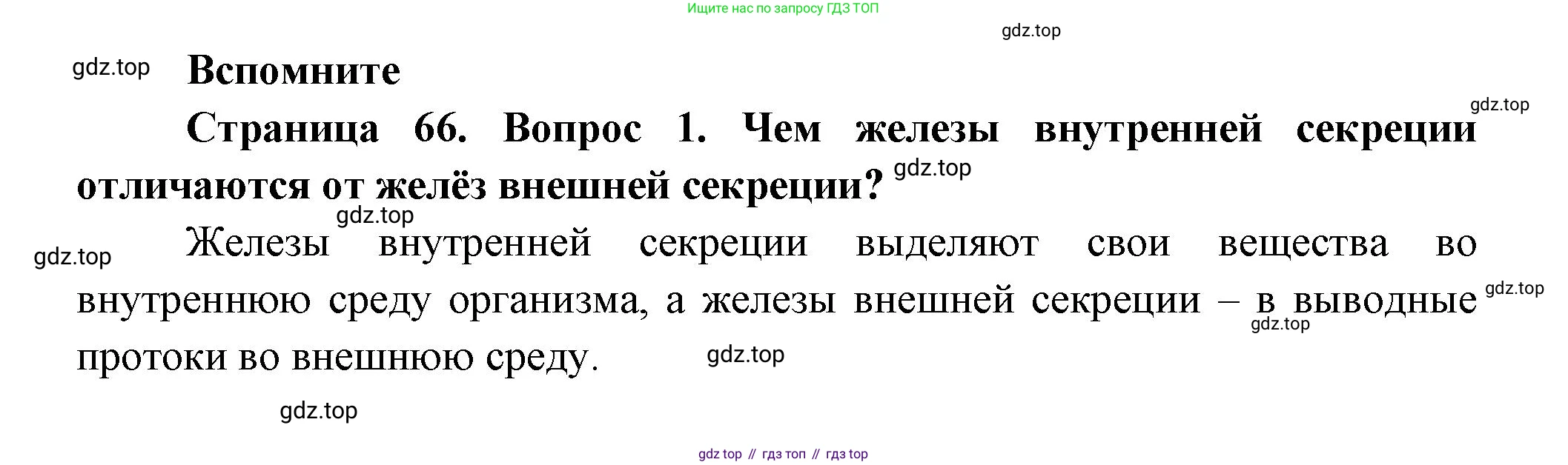 ГДЗ Биология, 9 класс Учебник, авторы: Пасечник Владимир Васильевич, Каменский Андрей Александрович, Швецов Глеб Геннадьевич, Гапонюк Зоя Георгиевна, издательство Просвещение, Москва, 2023, белого цвета, страница 66, номер 1, Решение