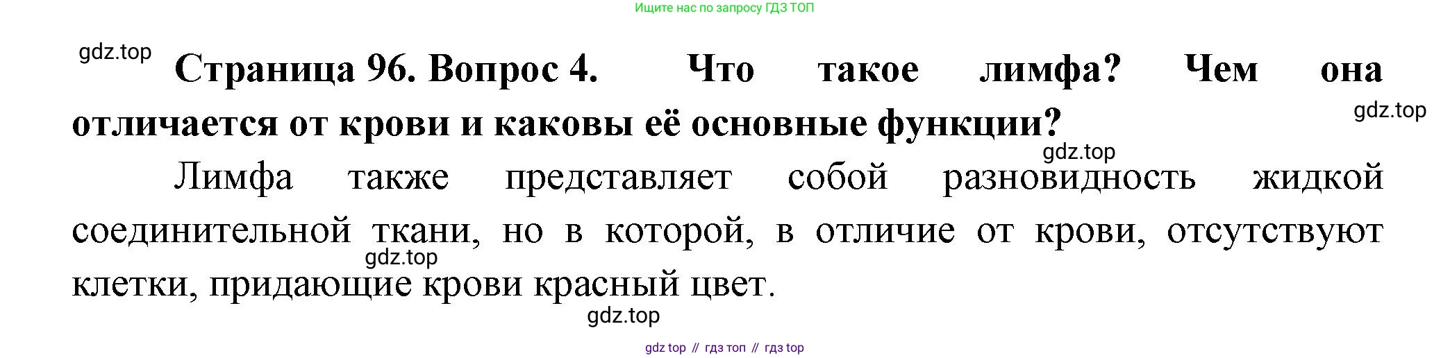 ГДЗ Биология, 9 класс Учебник, авторы: Пасечник Владимир Васильевич, Каменский Андрей Александрович, Швецов Глеб Геннадьевич, Гапонюк Зоя Георгиевна, издательство Просвещение, Москва, 2023, белого цвета, страница 96, номер 4, Решение