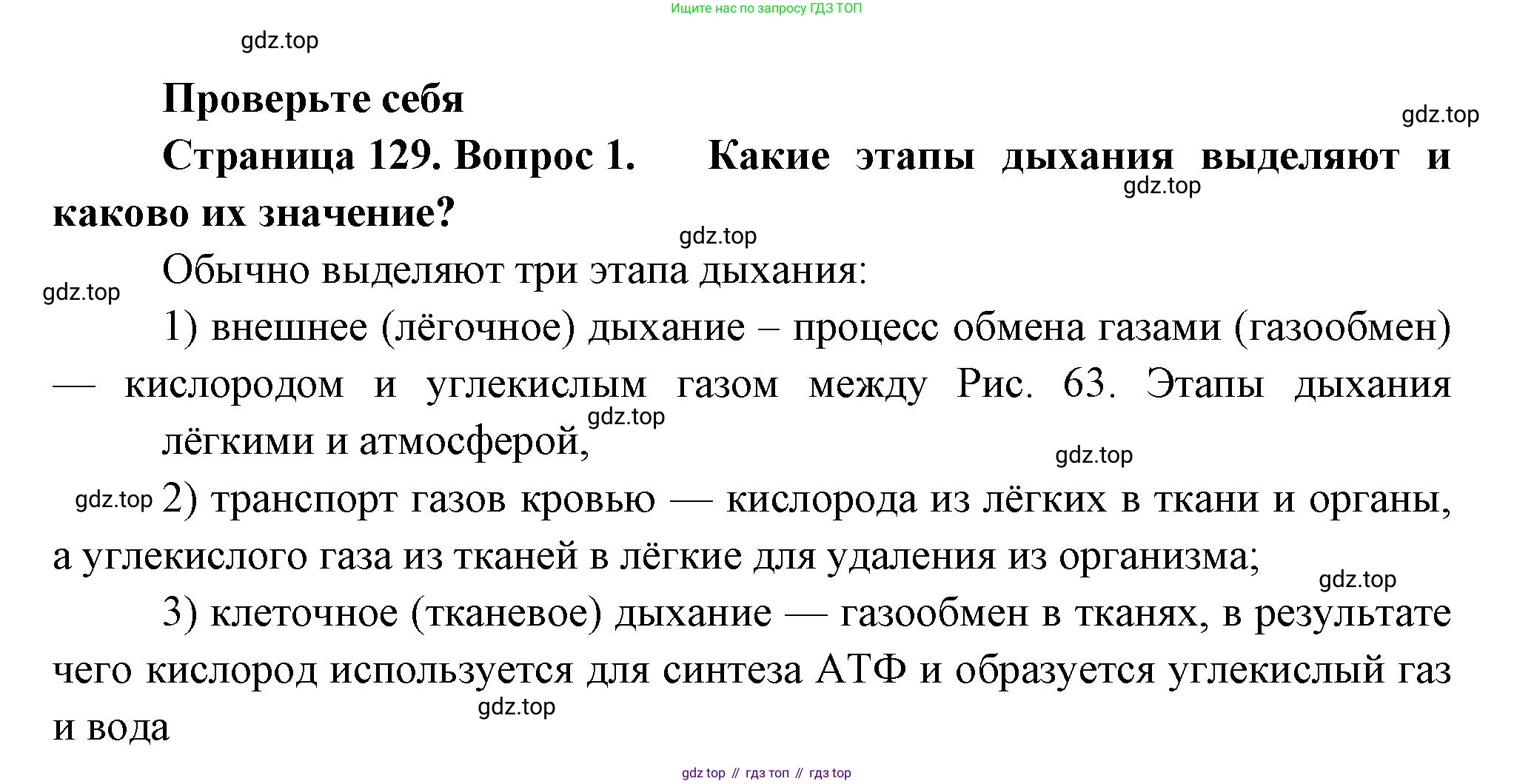 Биология, 9 класс Учебник, авторы: Пасечник Владимир Васильевич, Каменский Андрей Александрович, Швецов Глеб Геннадьевич, Гапонюк Зоя Георгиевна, издательство Просвещение, Москва, 2023, белого цвета, страница 129, номер 1, Решение