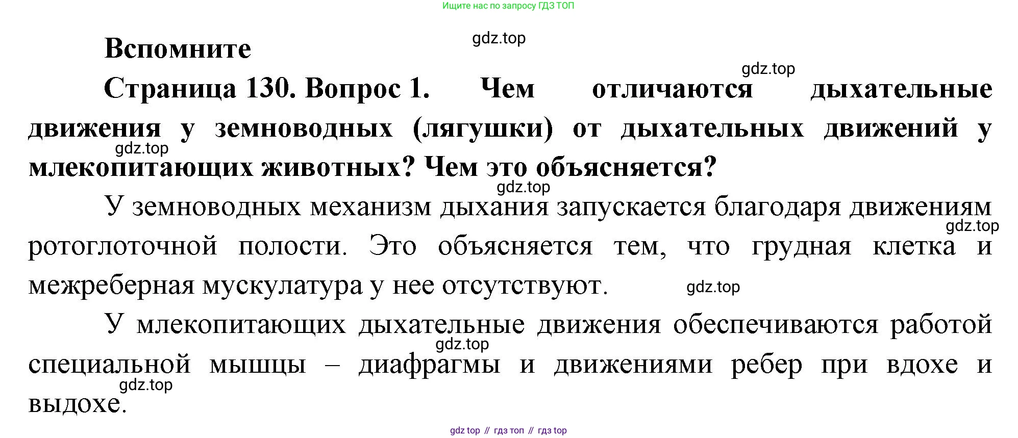 ГДЗ Биология, 9 класс Учебник, авторы: Пасечник Владимир Васильевич, Каменский Андрей Александрович, Швецов Глеб Геннадьевич, Гапонюк Зоя Георгиевна, издательство Просвещение, Москва, 2023, белого цвета, страница 130, номер 1, Решение