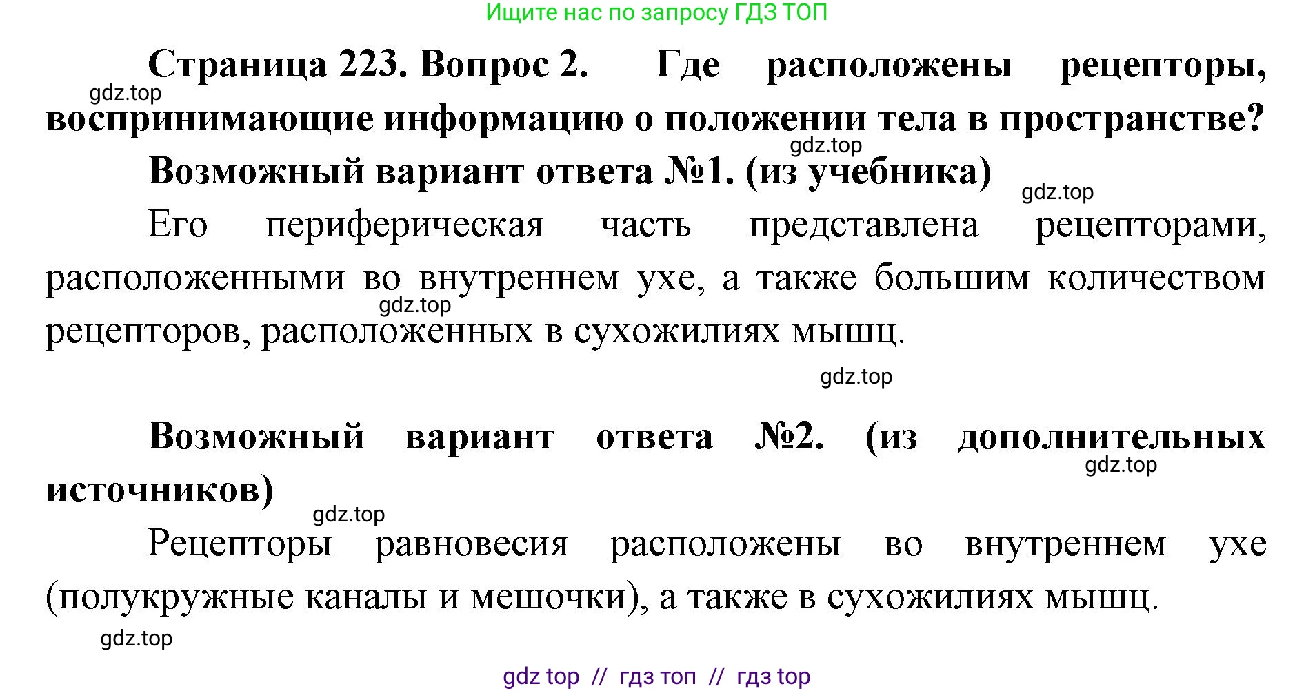 Биология, 9 класс Учебник, авторы: Пасечник Владимир Васильевич, Каменский Андрей Александрович, Швецов Глеб Геннадьевич, Гапонюк Зоя Георгиевна, издательство Просвещение, Москва, 2023, белого цвета, страница 223, номер 2, Решение 2