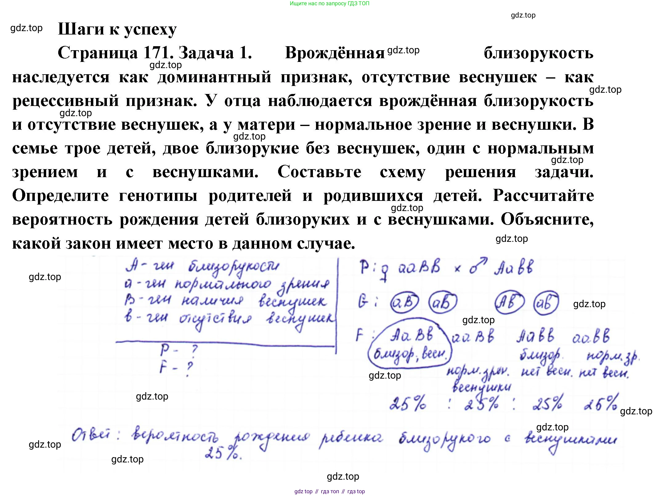 ГДЗ Биология, 10 класс Учебник, авторы: Пасечник Владимир Васильевич, Каменский Андрей Александрович, Рубцов Александр Михайлович, Швецов Глеб Геннадьевич, Абовян Леван Арташесович, Гапонюк Зоя Георгиевна, издательство Просвещение, Москва, 2024, коричневого цвета, Часть 2, страница 171, номер 1, Решение