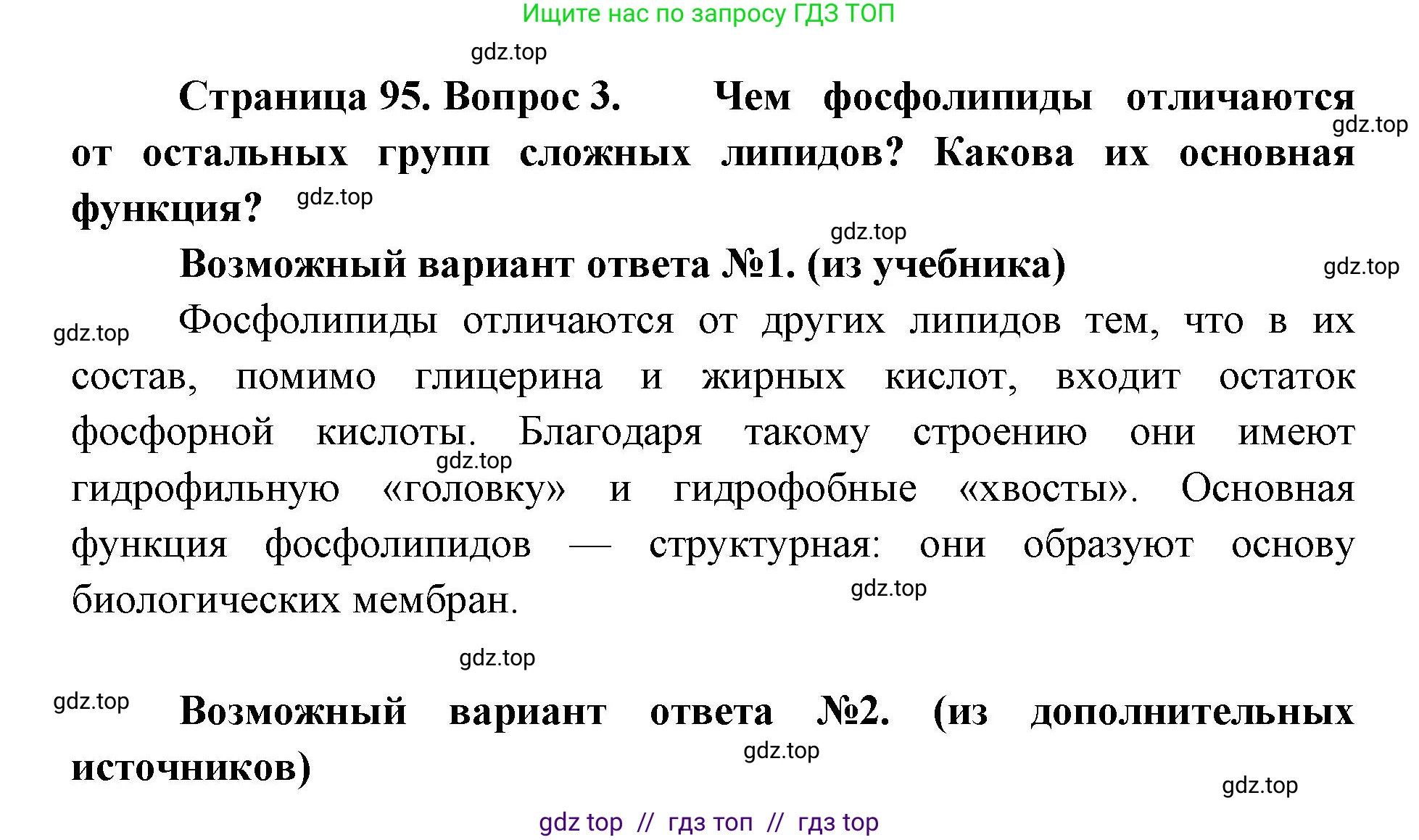 Биология, 10 класс Учебник, авторы: Пасечник Владимир Васильевич, Каменский Андрей Александрович, Рубцов Александр Михайлович, Швецов Глеб Геннадьевич, Абовян Леван Арташесович, Гапонюк Зоя Георгиевна, издательство Просвещение, Москва, 2024, коричневого цвета, Часть 1, страница 95, номер 3, Решение2