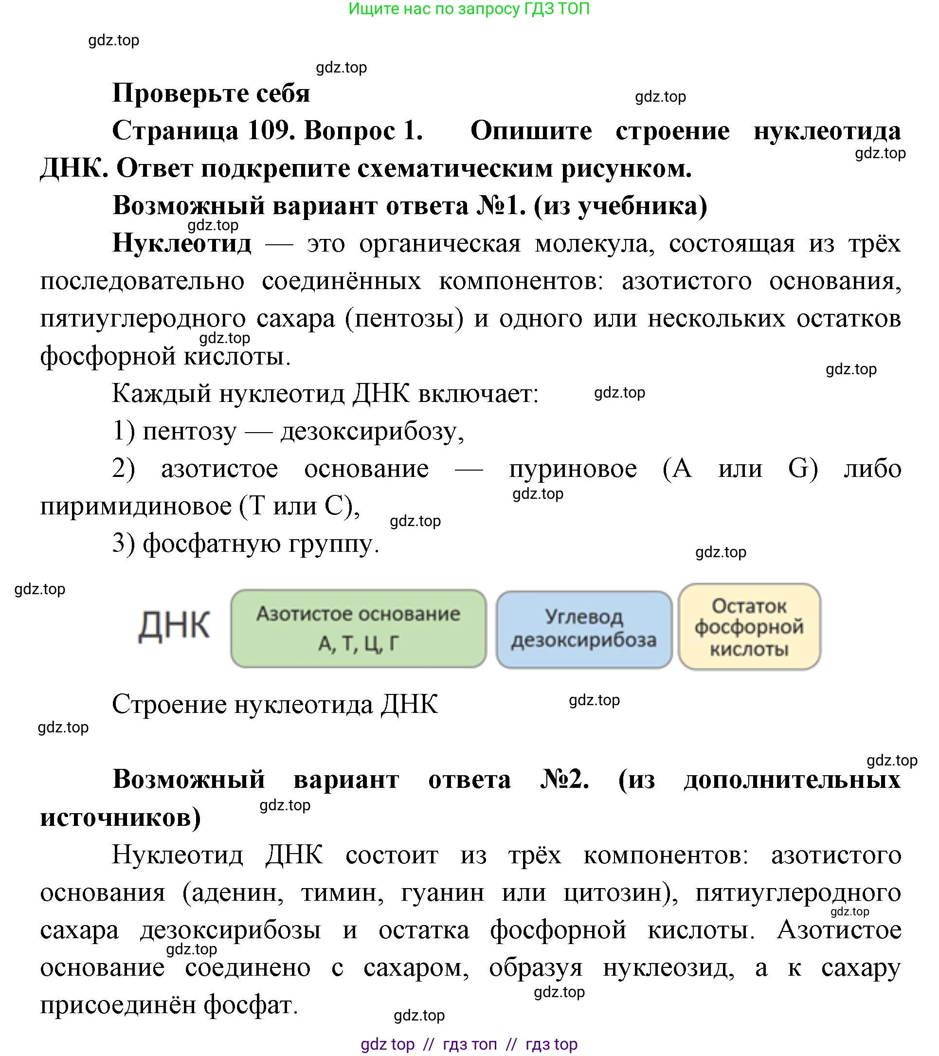 Биология, 10 класс Учебник, авторы: Пасечник Владимир Васильевич, Каменский Андрей Александрович, Рубцов Александр Михайлович, Швецов Глеб Геннадьевич, Абовян Леван Арташесович, Гапонюк Зоя Георгиевна, издательство Просвещение, Москва, 2024, коричневого цвета, Часть 1, страница 109, номер 1, Решение2