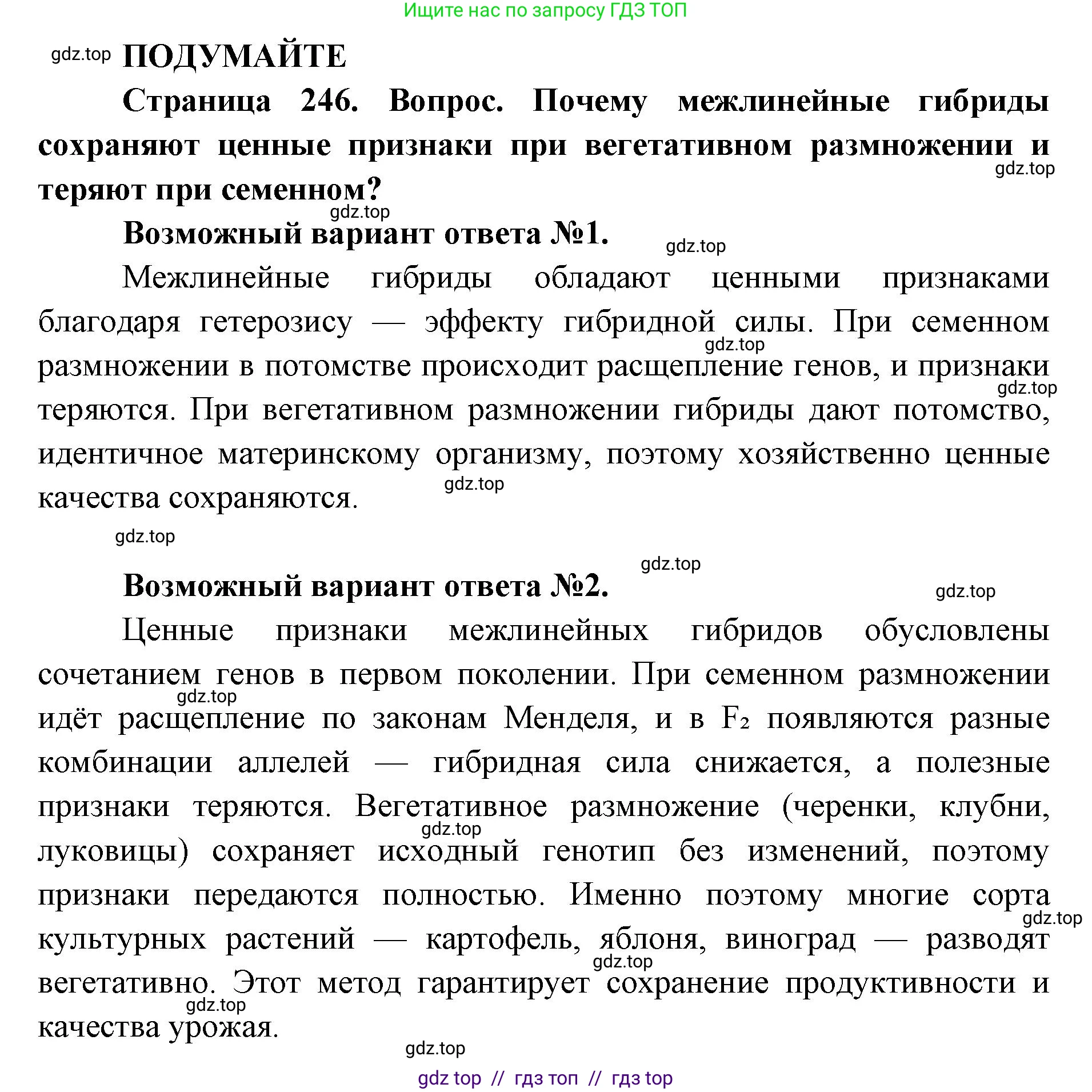 Биология, 10 класс Учебник, авторы: Пасечник Владимир Васильевич, Каменский Андрей Александрович, Рубцов Александр Михайлович, Швецов Глеб Геннадьевич, Абовян Леван Арташесович, Гапонюк Зоя Георгиевна, издательство Просвещение, Москва, 2024, коричневого цвета, Часть 2, страница 247, Решение2